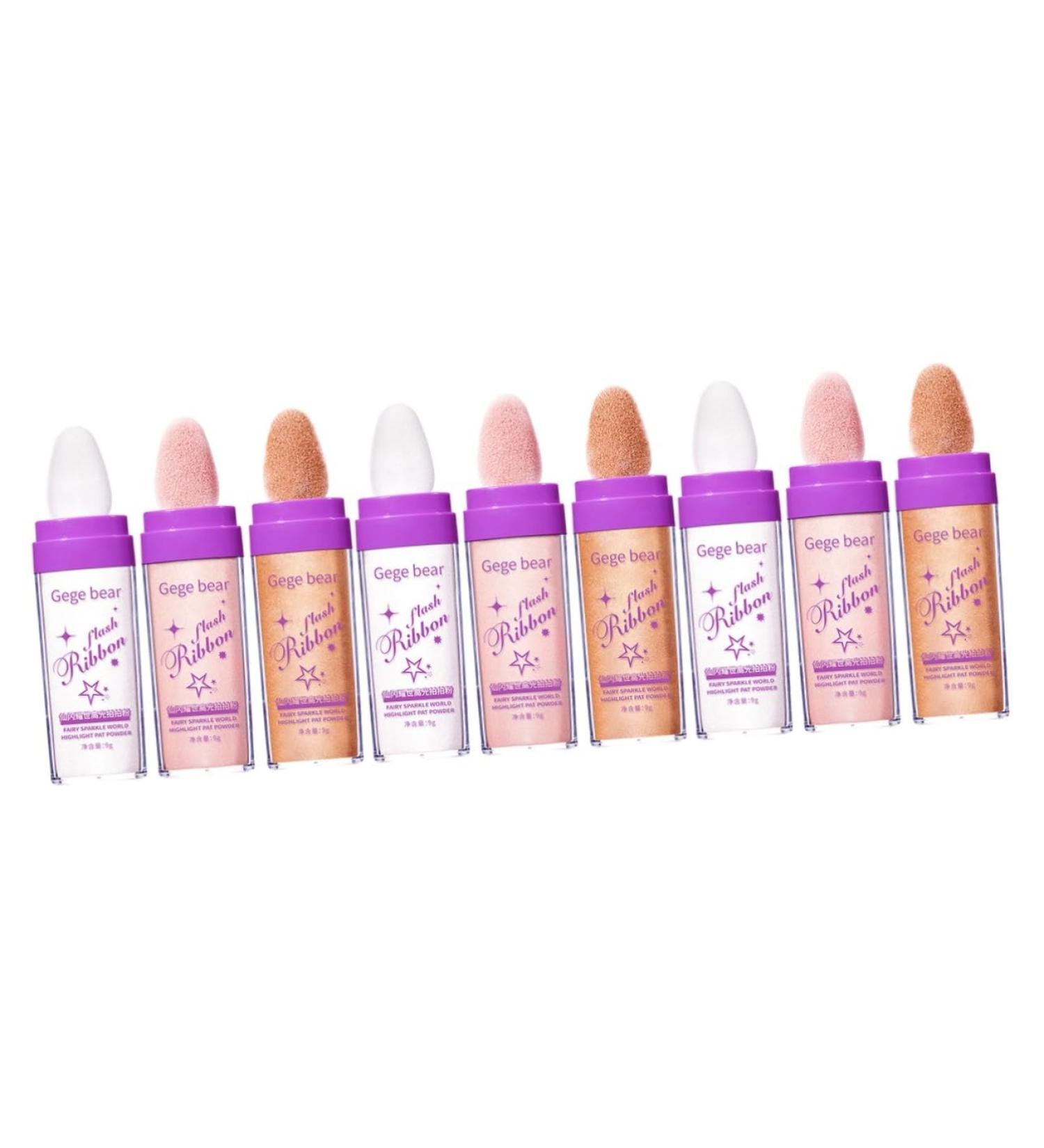 DOITOOL 9 Pcs Highlight Pat Powder Face Highlighter Powder Highlighter Face Glitter Three-dimensional Voss 1 count (Pack of 1) Assorted Colorx3pcs - Buy Online on GoSupps.com