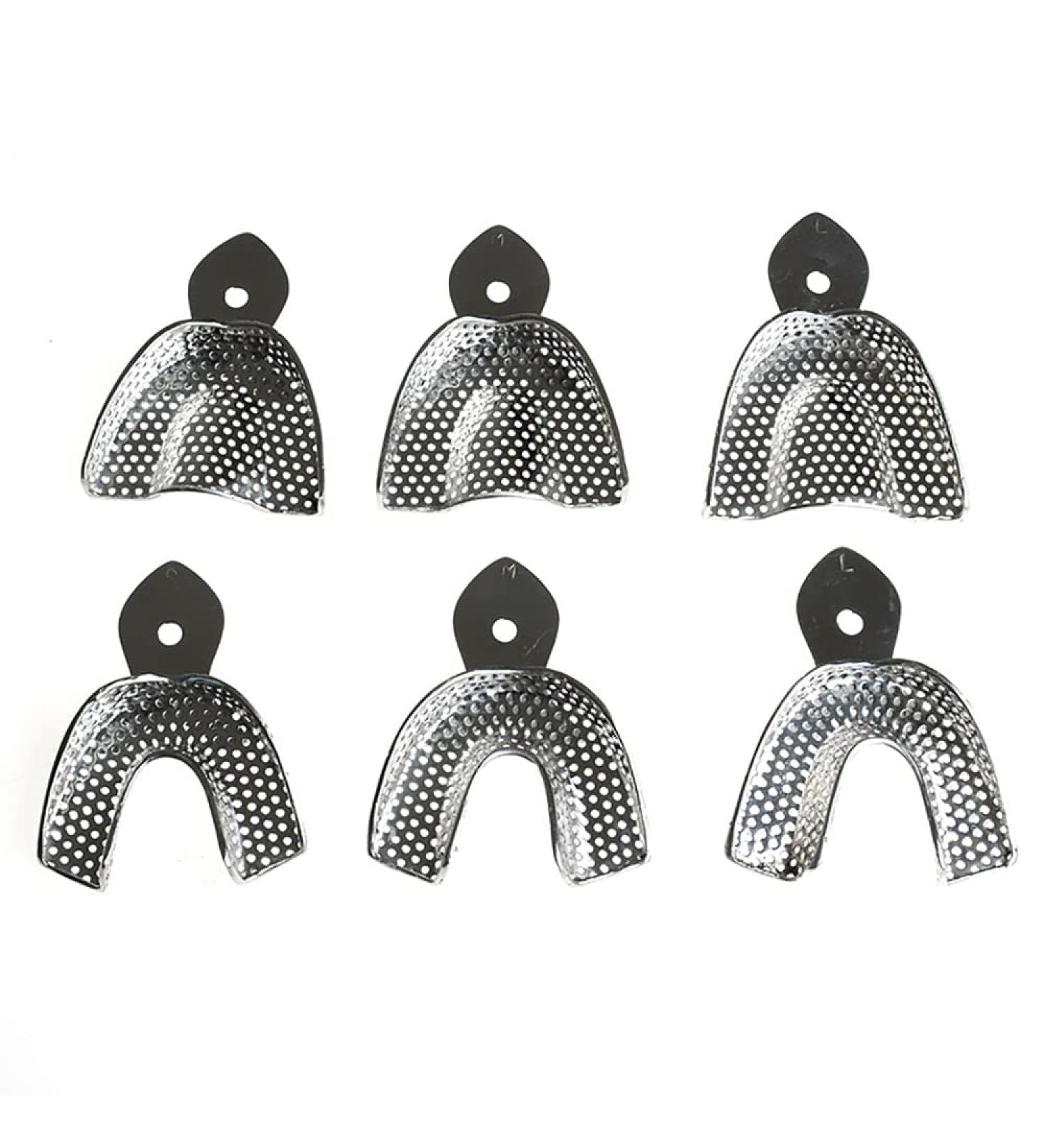 UINMYREO Stainless Steel Impression Trays - Set of 6 Pairs for Denture Orthodontics - Buy Online on GoSupps.com