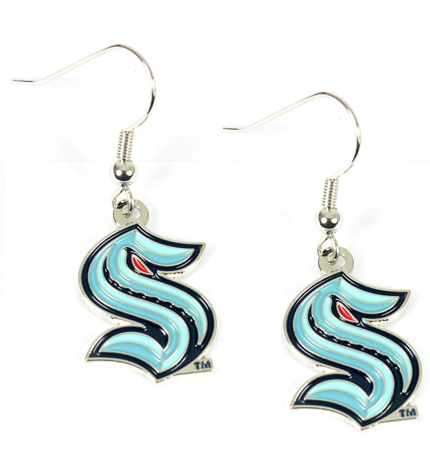 Aminco NHL Seattle Kraken NHL Seattle Kraken Logo Dangler Earrings, Team Color, One Size