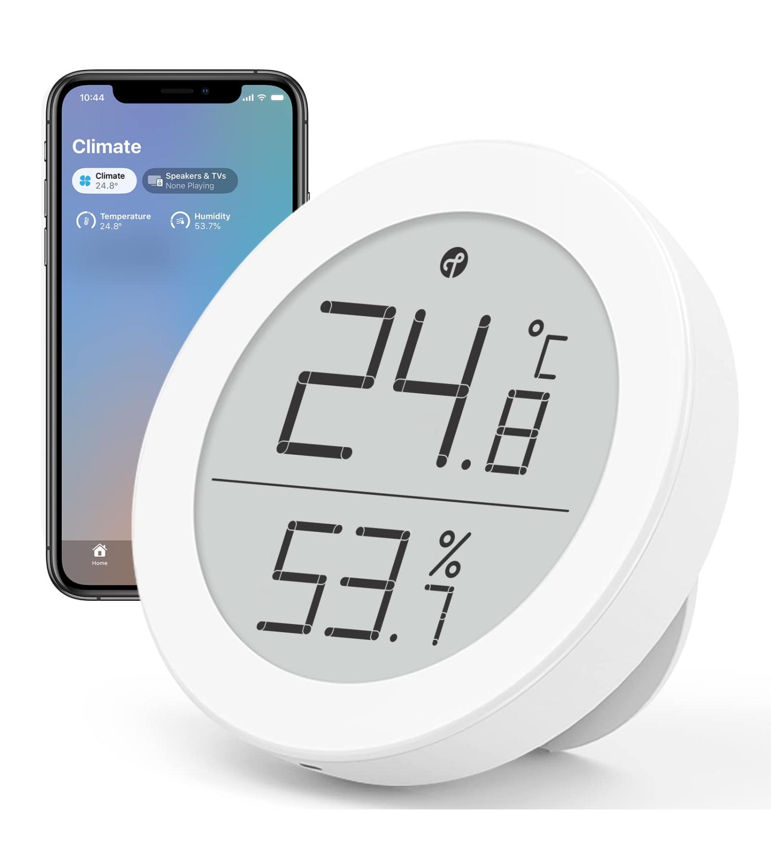 Qingping Thermometer Hygrometer Sensor for HomeKit | Wireless Temperature & Moisture Monitor | iOS Compatible | E-Link Display - Buy Online on GoSupps.com