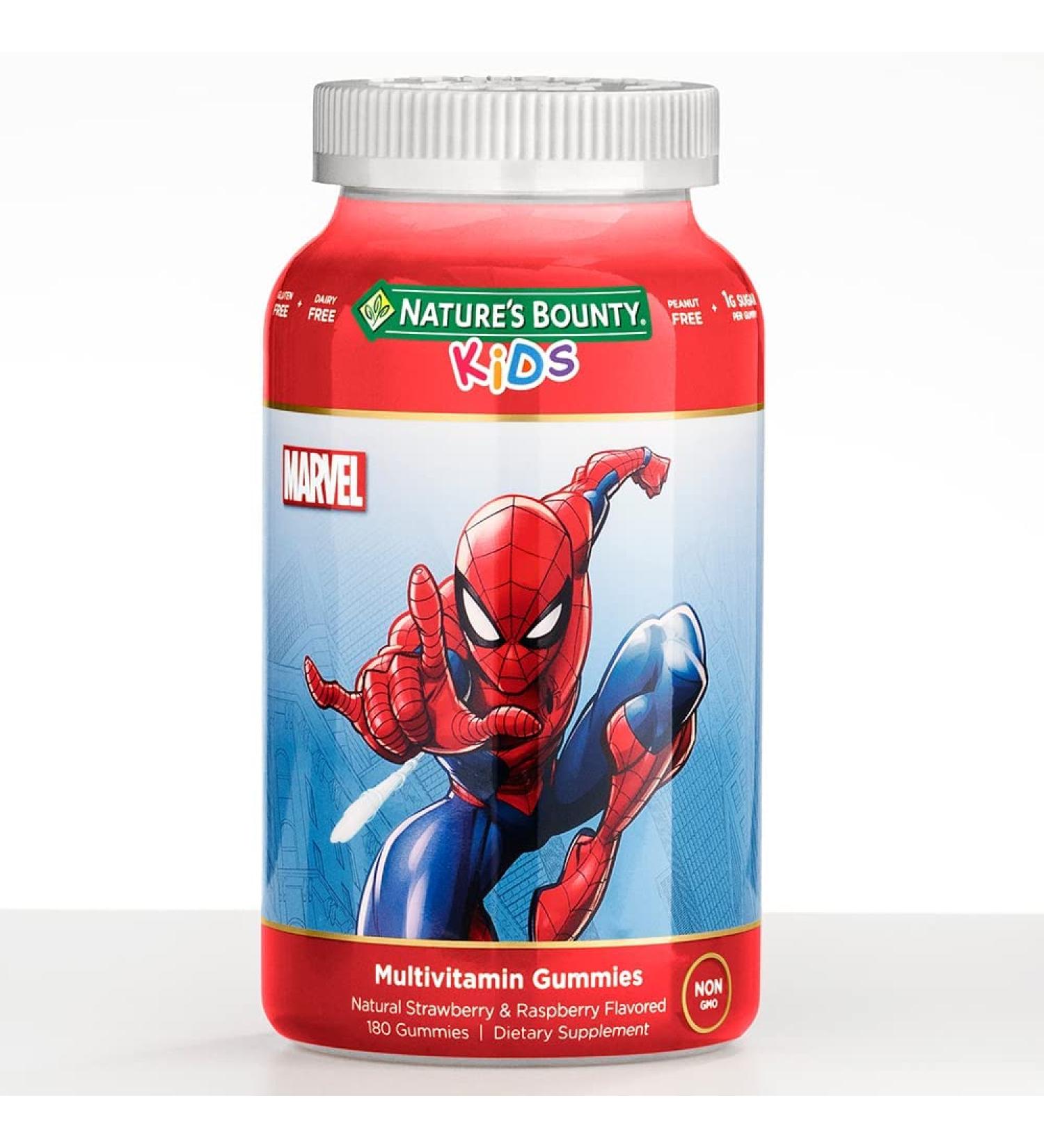 Nature s Bounty Spider-Man Kids Gummy Multi Vitamin - 180 Strawberry & Raspberry Flavored Gummies - Buy Online on GoSupps.com