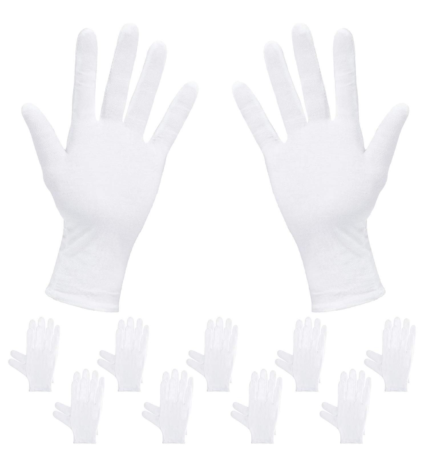 Rovtop 10 Pairs White Gloves 9.8 inches Used to Inspect Jewelry Dry Hand moisturizer & Daily Work and More - Buy Online on GoSupps.com