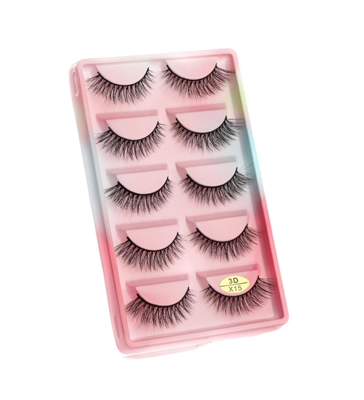 UAMOU Mink Eyelashes 10/50/100 Boxes Fluffy 3D Mink Lashes Makeup Natural Long Volume False Eyelashes Bulk Faux Cils Custom Cheerfully (Color : 5 Pairs X15CS Size : 10 Boxes) - Buy Online on GoSupps.com
