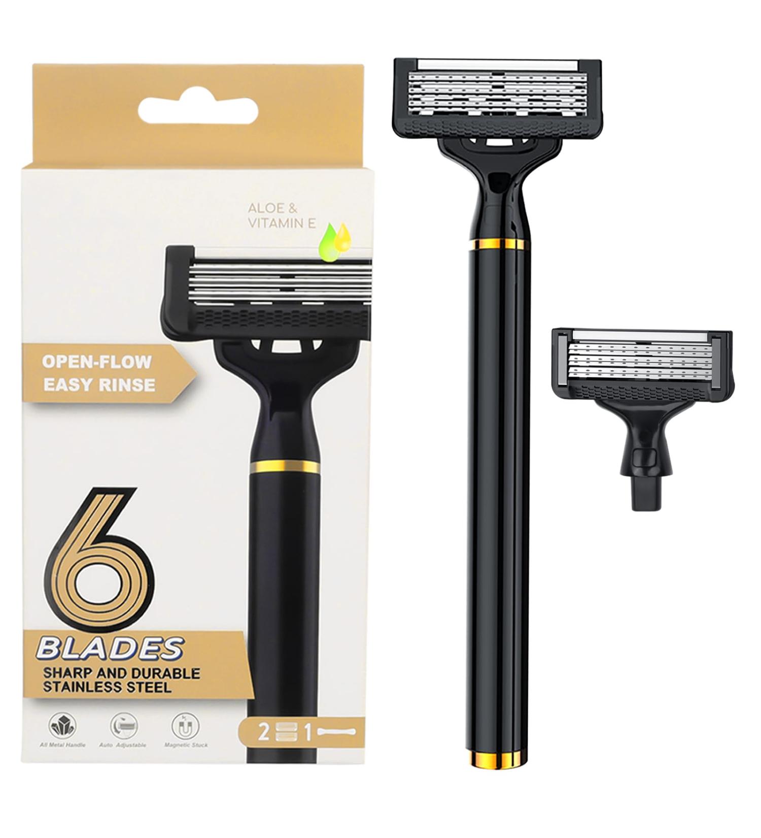 Unaone Razors for Men - Premium Black Shaving Razors with 2 Blade Refills & Ergonomic Handle - Shop Internationally - Buy Online on GoSupps.com