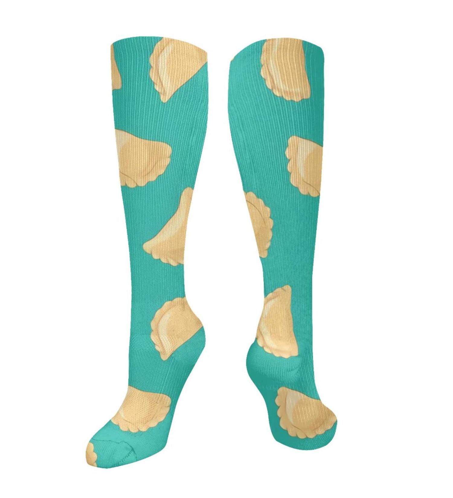 Dumplings Compression Socks for Women & Men | 15-20 mmHg Support for Running & Cycling | Varenyky Pierogi Pelmeni Design - Buy Online on GoSupps.com