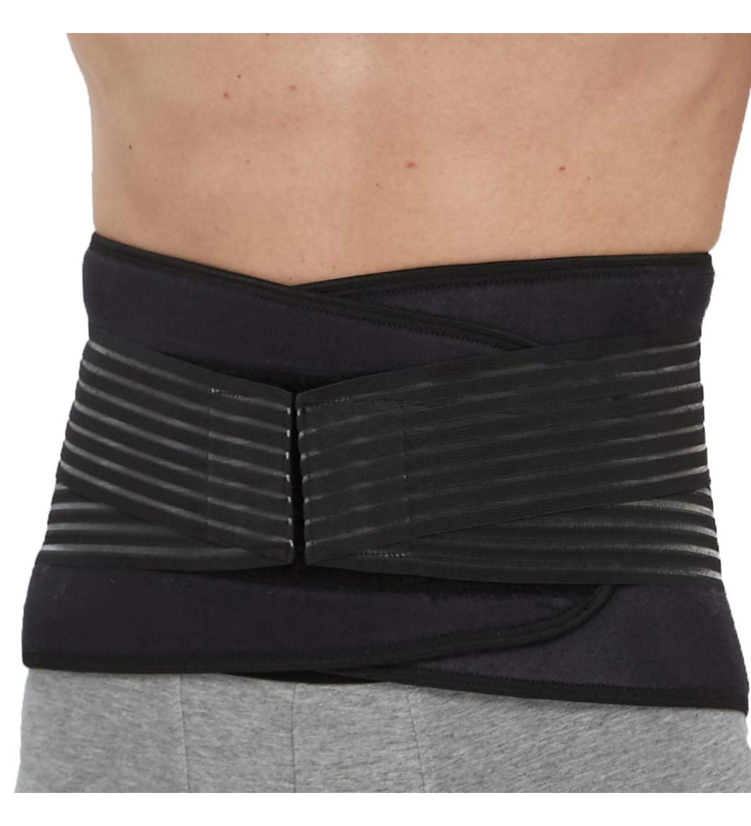 Lumbar Support with Double Banded Compression Straps | Black & Blue | Size L - Perfect Back Pain Relief | Shop Internationally - Buy Online on GoSupps.com