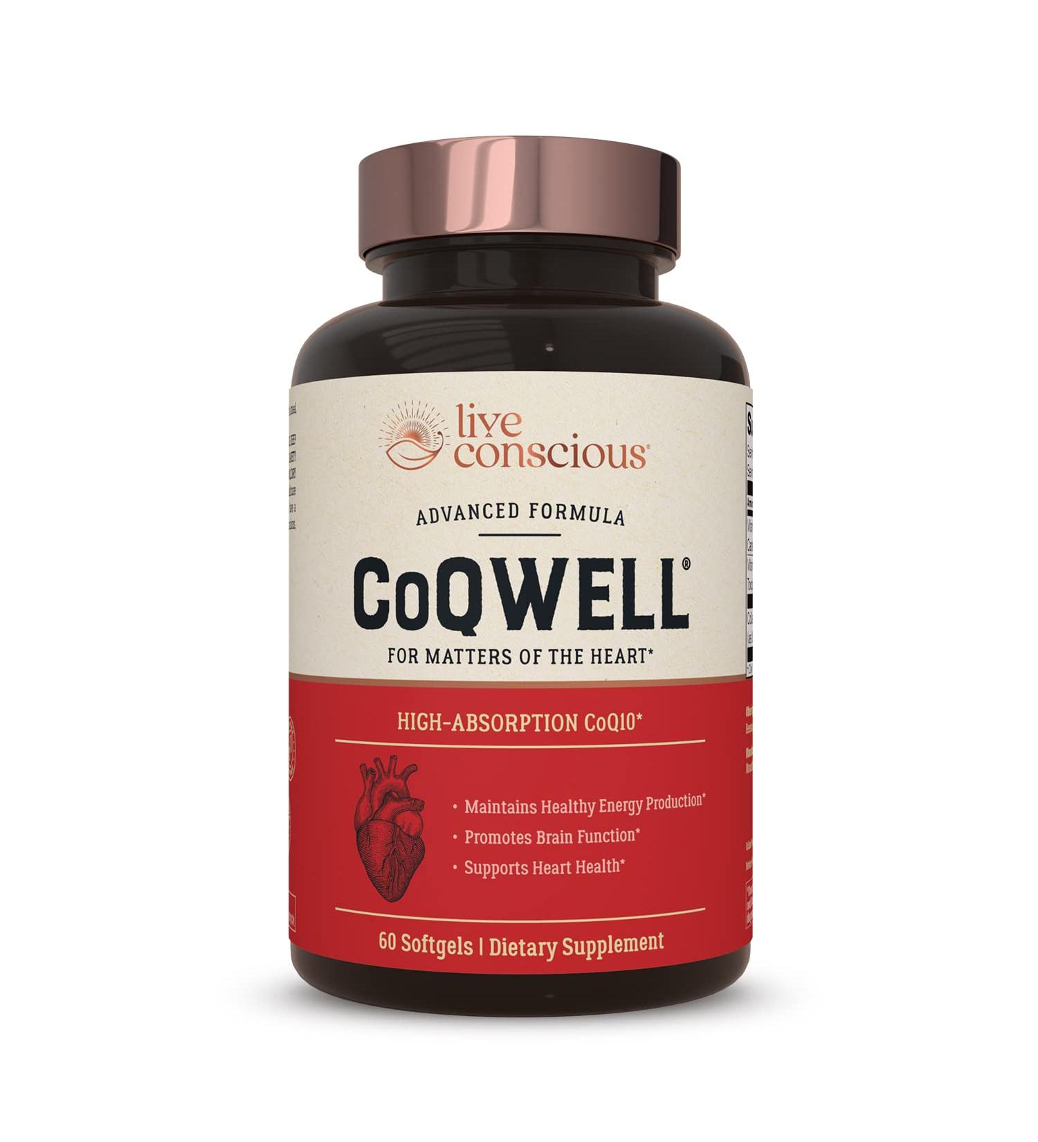 CoQWell CoQ10 Heart, Brain & Vascular Health Support | High-Absorption Patented CoQsol | 60 Softgels - Buy Online on GoSupps.com