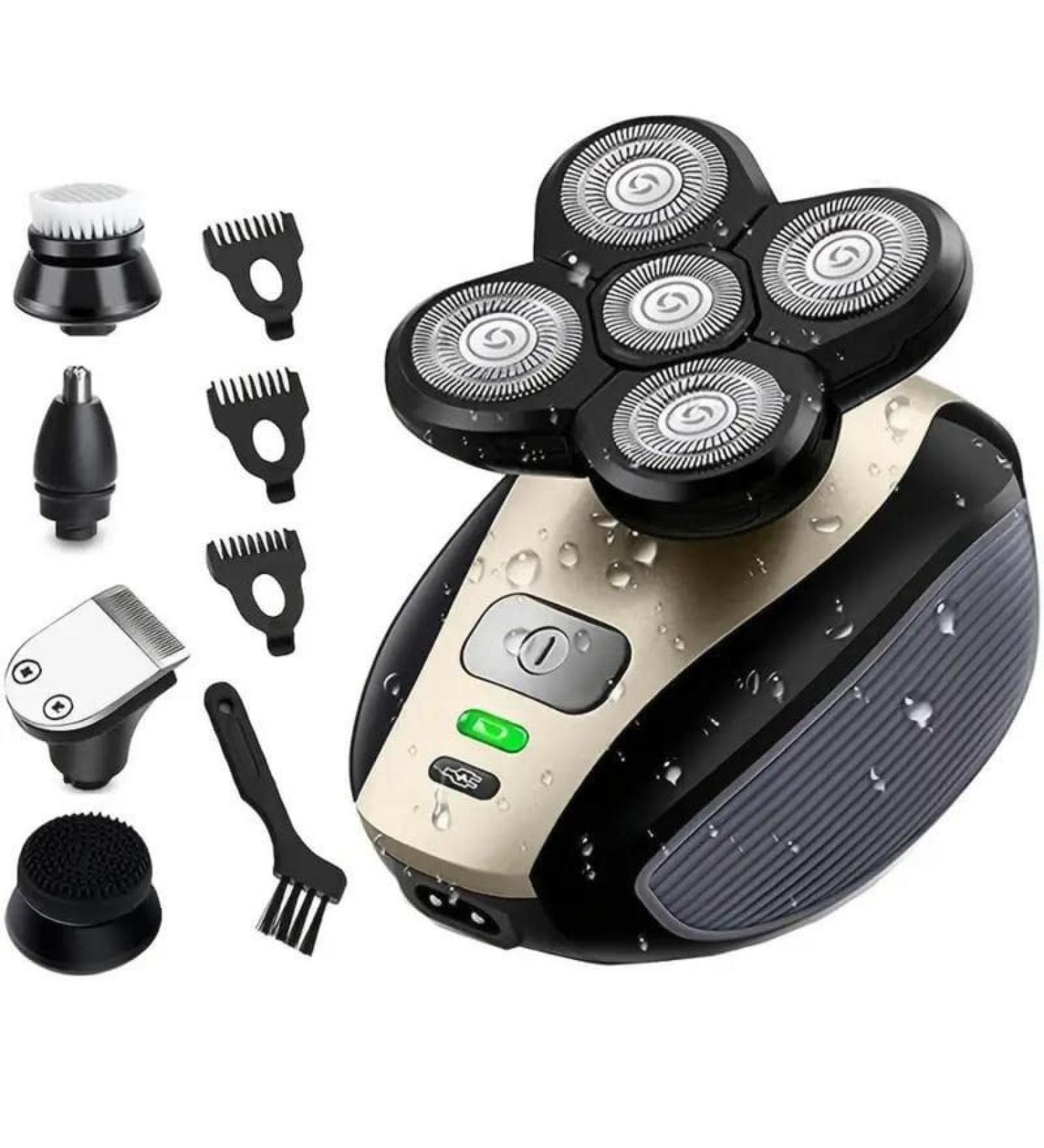 5-in-1 Electric Razor for Men | Rechargeable Wet & Dry Head Shaver Grooming Kit with Beard & Hair Trimmers Ideal Gifts for Men - Buy Online on GoSupps.com