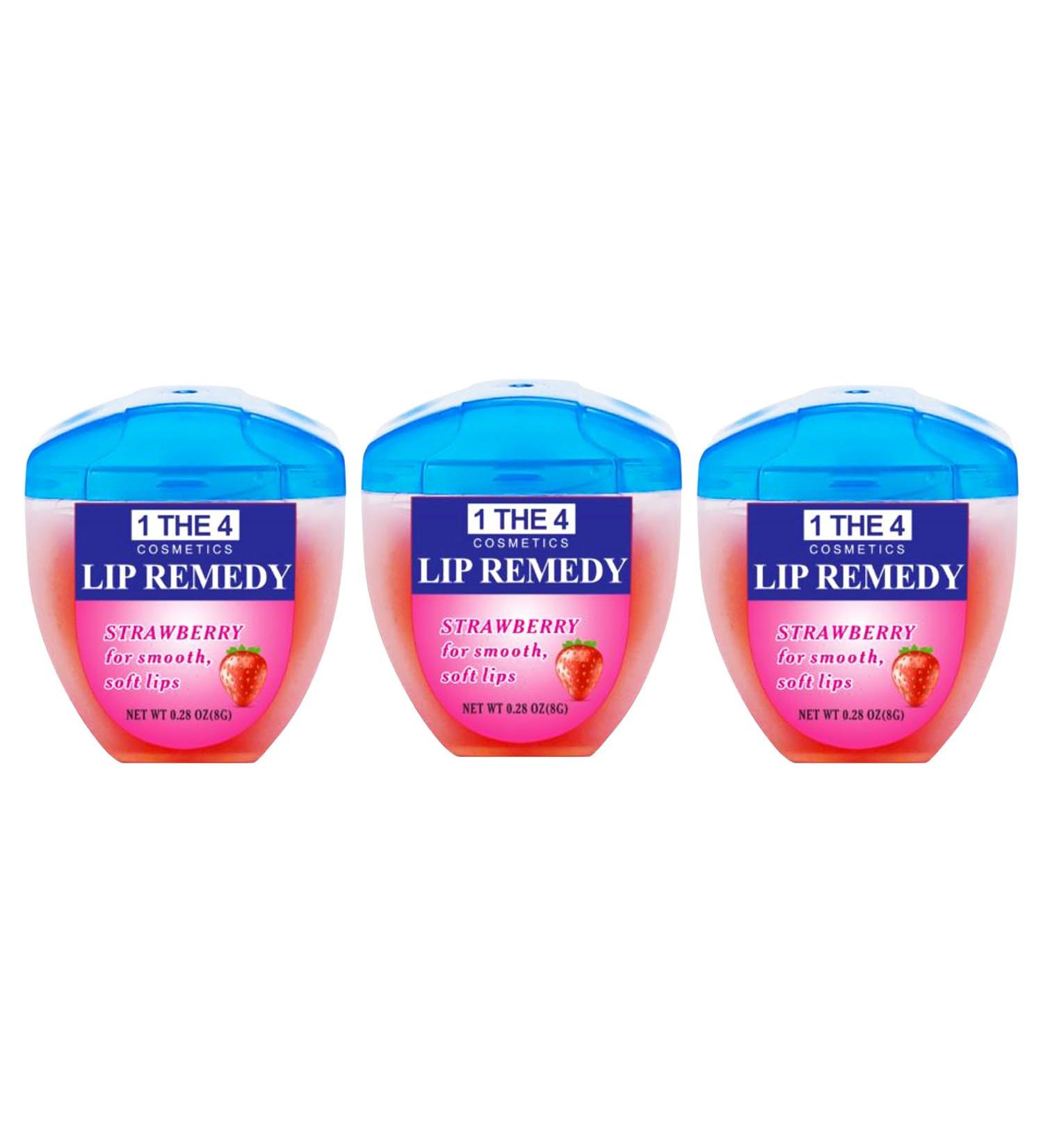 Lip Remedy Lip Balm 0.28oz Strawberry Scented Long-Lasting Hydration Repairs Dry Cracked Lips Overnight Moisturizing Formula (Strawberry 3 Pack) Strawberry (3 Pack) - Buy Online on GoSupps.com