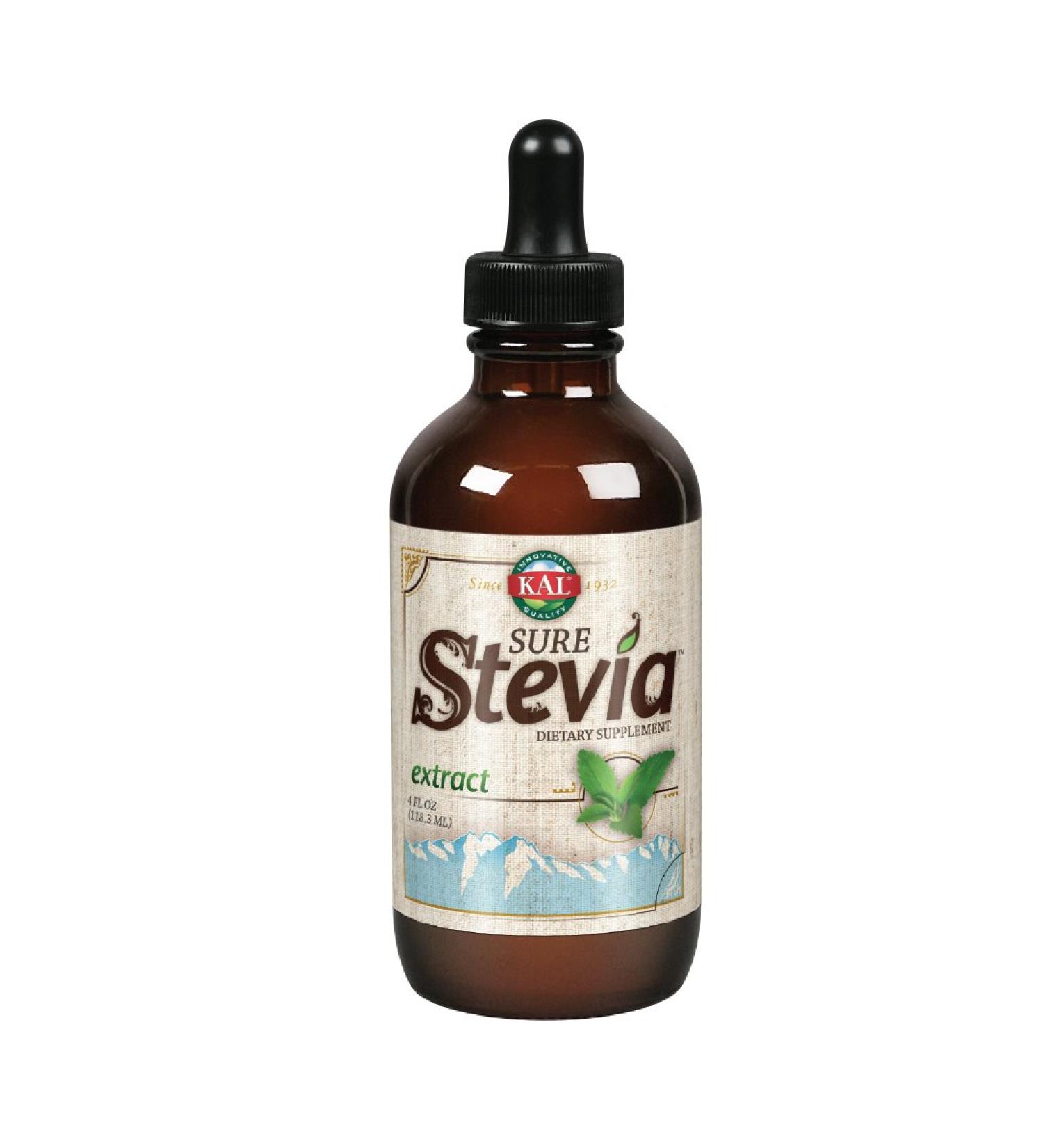Buy KAL Sure Stevia Extract 4 fl oz - Natural Sugar Substitute - Buy Online on GoSupps.com