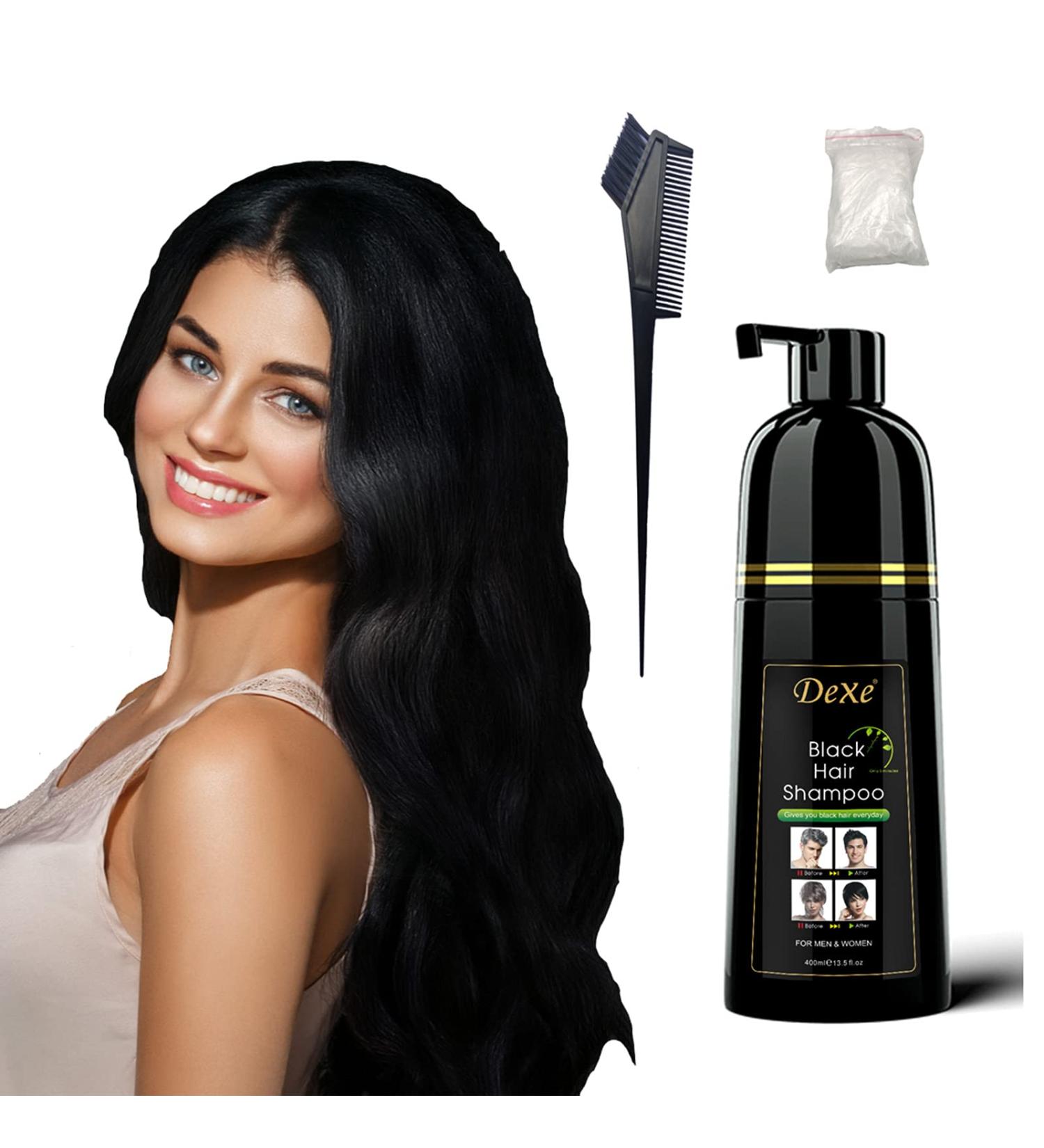 YIZHONG Black Hair Dye Shampoo for Women & Men | 5 Minute Permanent Blackest Color & Full Gray Coverage | Salon-Quality Darkening Hair Coloring - Buy Online on GoSupps.com