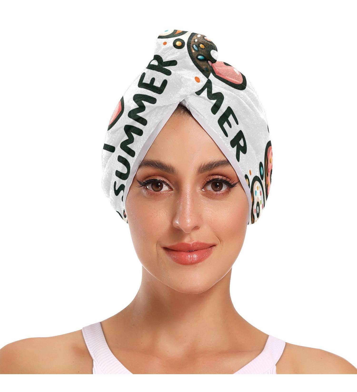 Cute Color Dots Hair Towel 2 Pack | Super Absorbent Quick Dry Turbans for Women & Girls - Perfect for Effortless Hair Drying - Buy Online on GoSupps.com