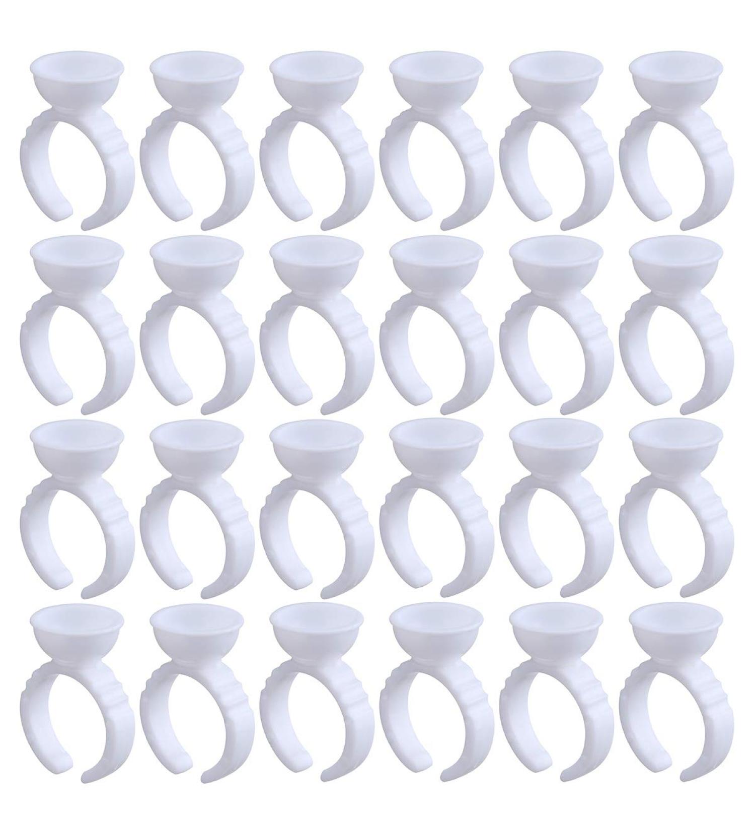 Akstore 200PCS Disposable Makeup Glue Rings - Nail Art, Tattoo, Eyelash Extension & Adhesive Pigment Holders - Buy Online on GoSupps.com