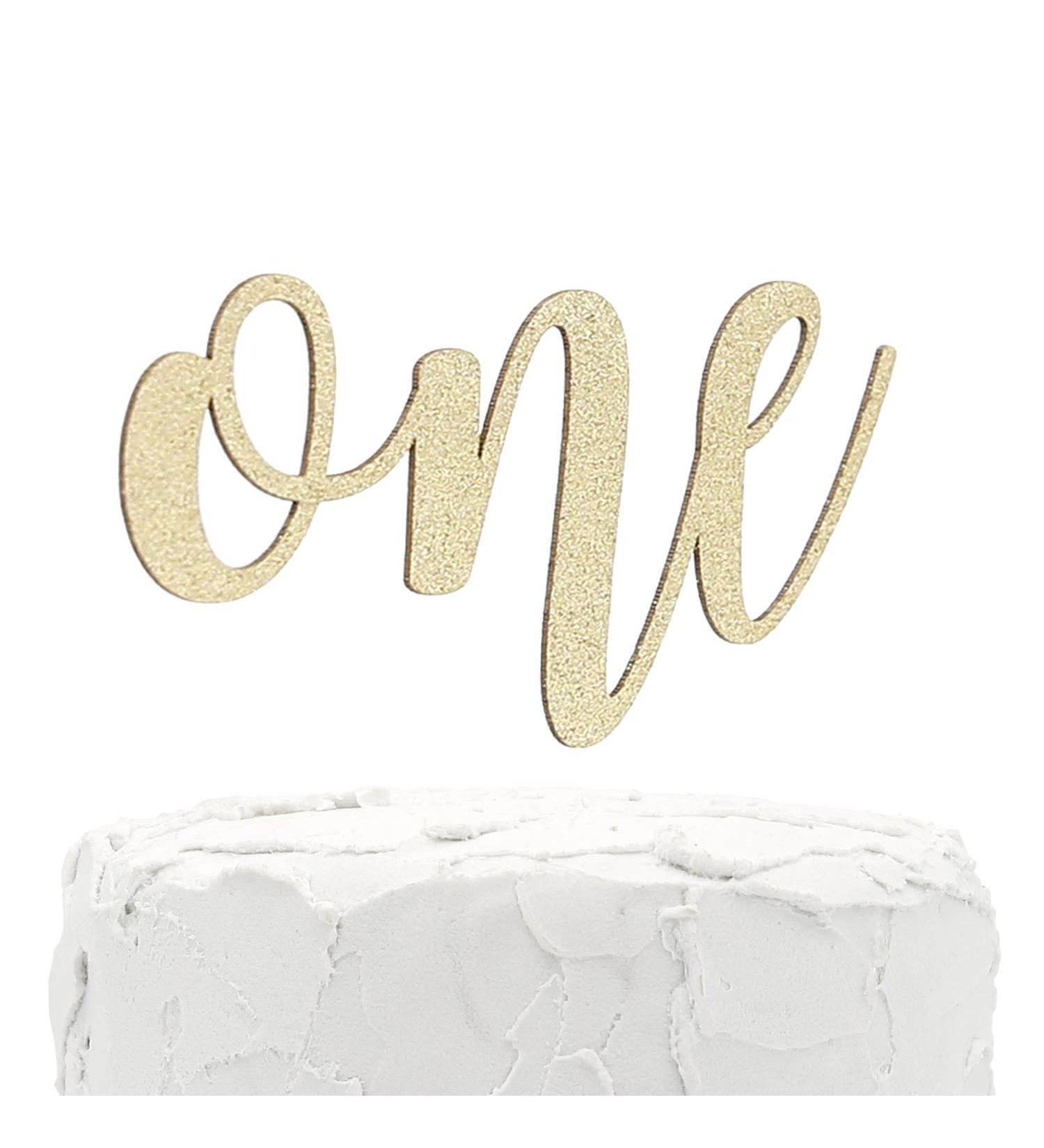 NANASUKO 1st Birthday Cake Topper - Double Sided Gold Glitter - Made in USA - Buy Online on GoSupps.com