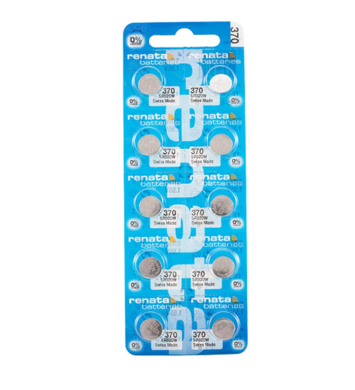 Renata Silver Oxide Watch Battery 371 - SR920SW (10 Batteries)