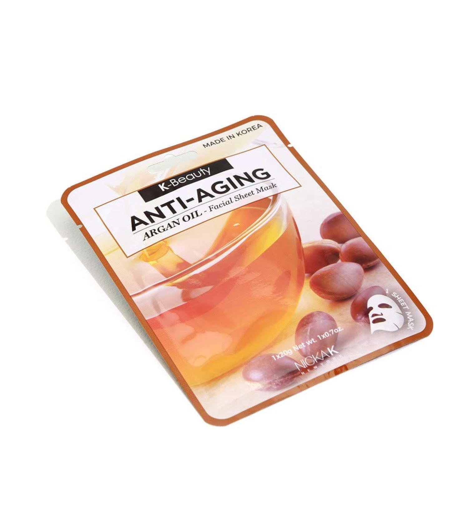 K-Beauty Anti-Aging Argan Oil Facial Sheet Mask - Hydrate & Revitalize Your Skin | Free International Shipping - Buy Online on GoSupps.com