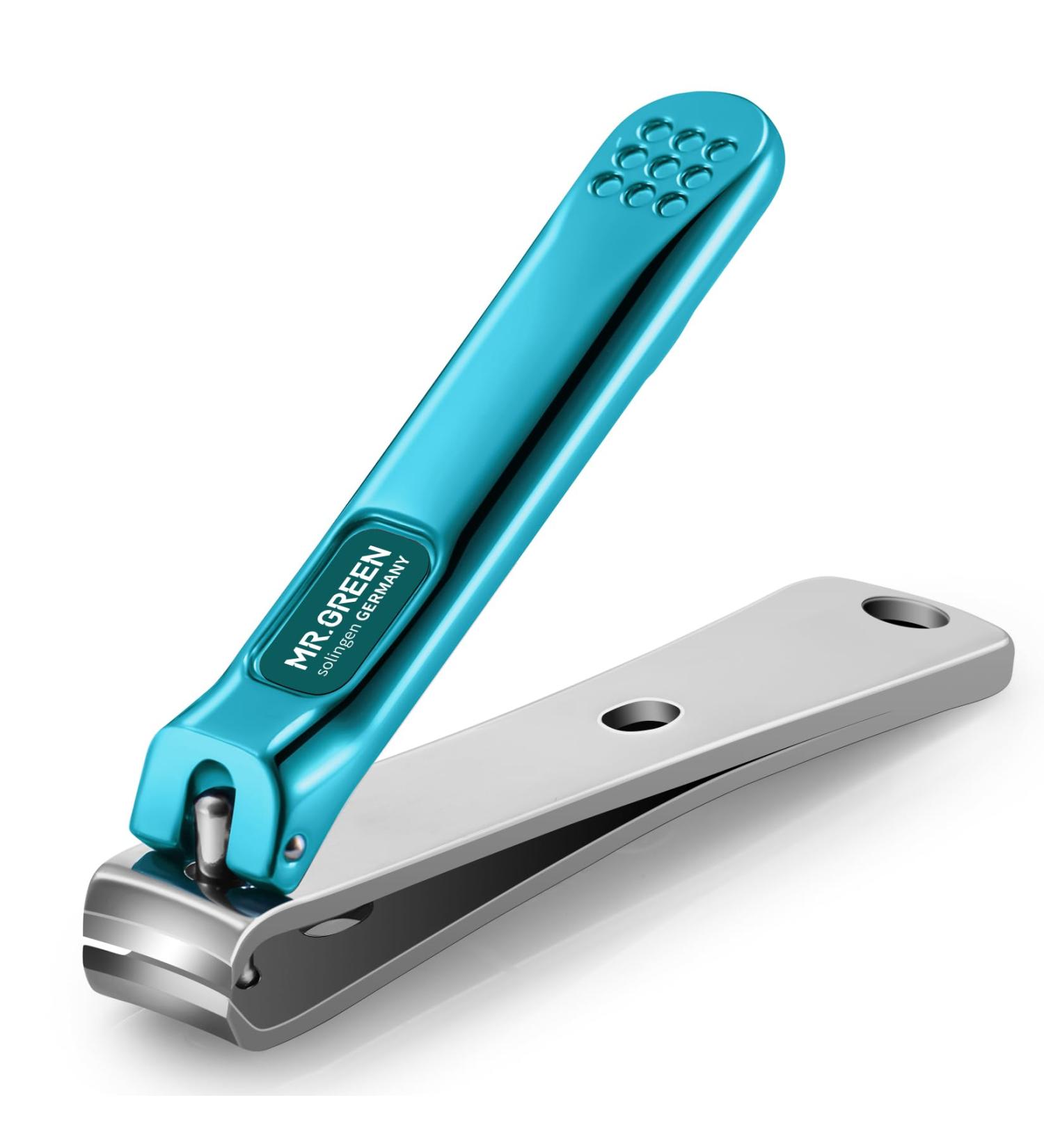 MR.GREEN Nail Clippers Curved Blades Fingernail Cutter Nippers Manicure Scissors Stainless Steel Pedicure Tools with Nail Flies (Medium-Blue) - Buy Online on GoSupps.com