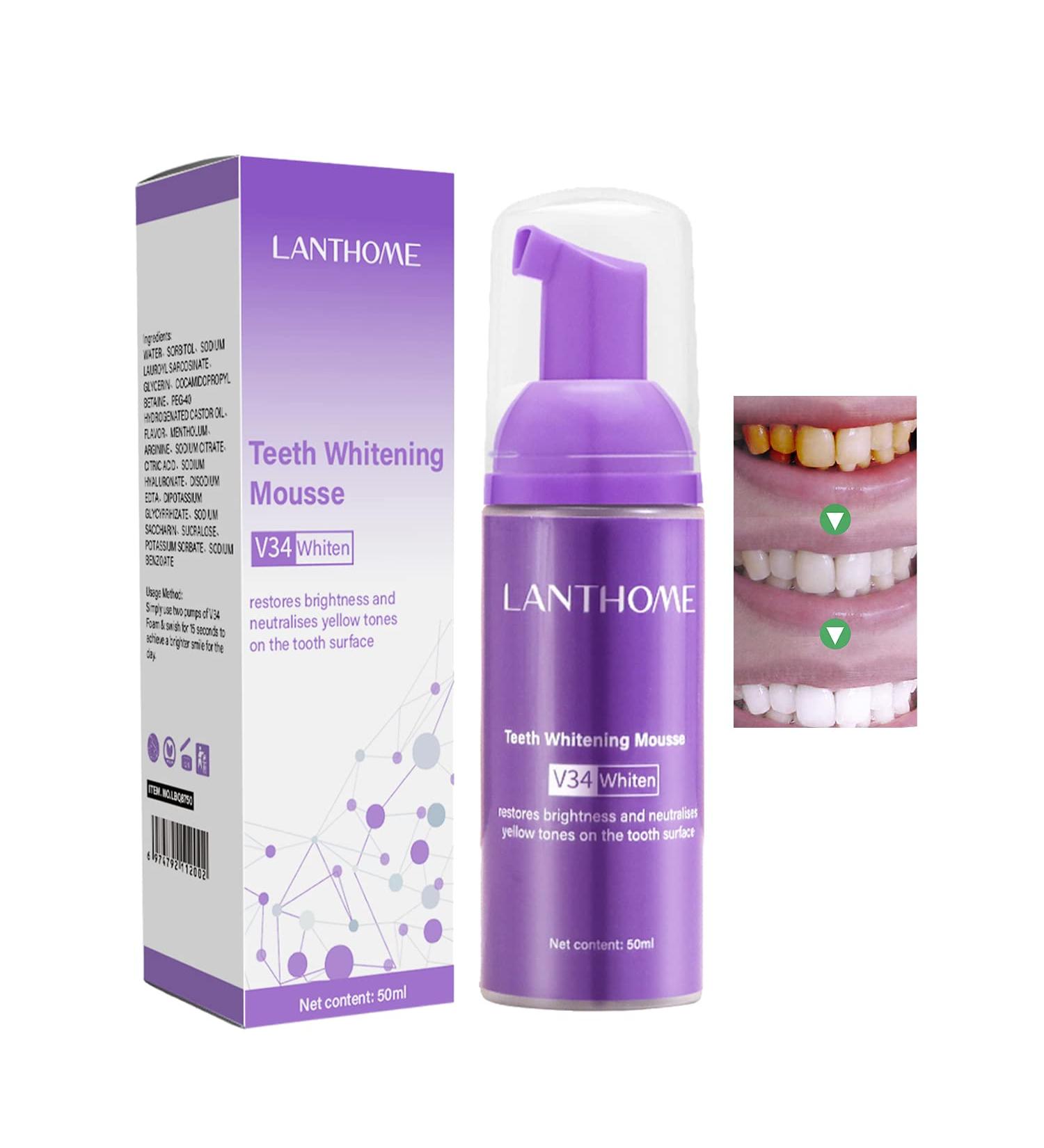 AKARY Teeth Whitening Mousse - Refreshing Breath Deep Cleaning Foam | Natural Mouth Wash | Purple Toothpaste - Buy Online on GoSupps.com