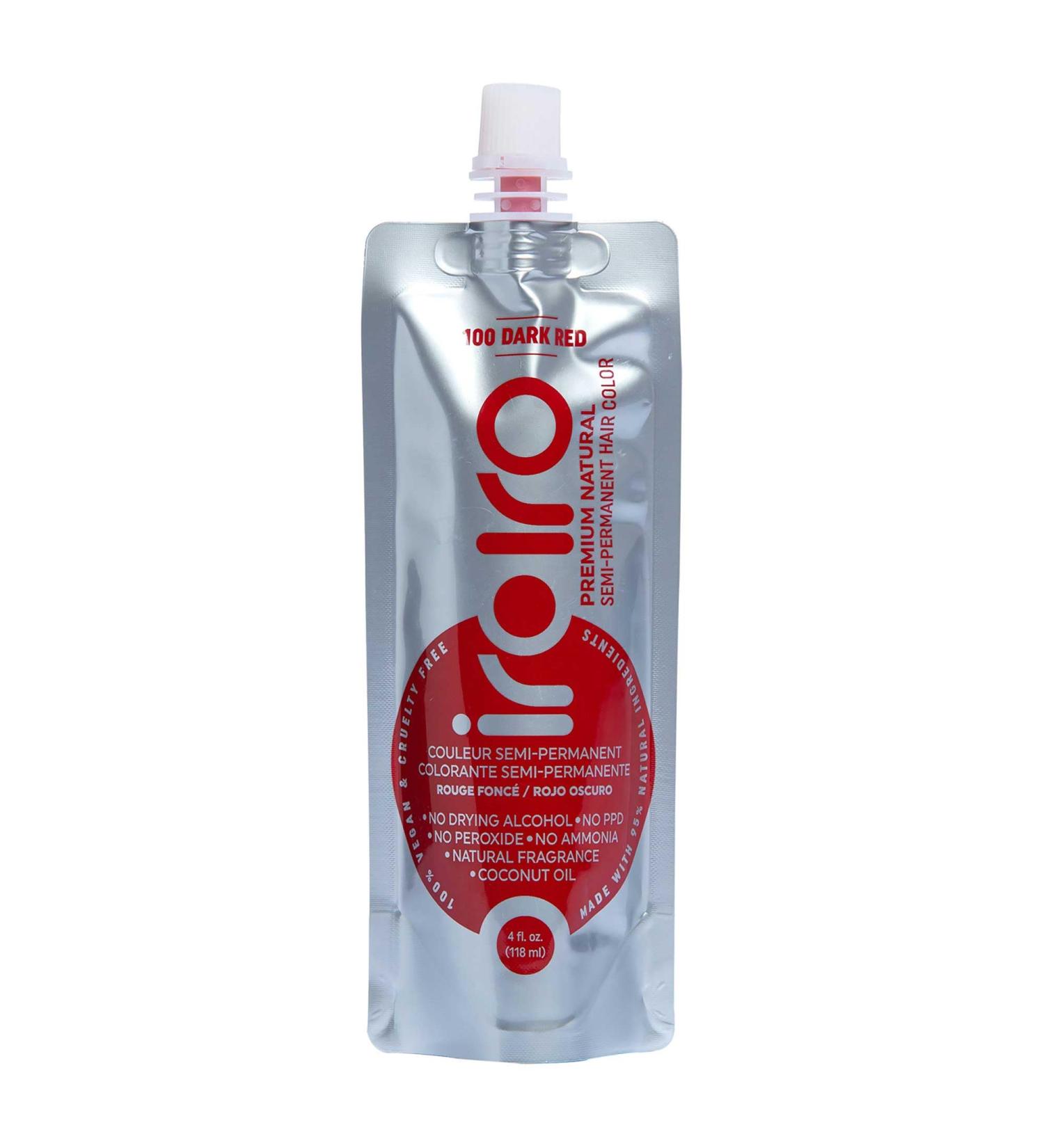 IROIRO Premium Natural Semi-Permanent Hair Color 100 Dark Red (4oz) - Vibrant Long-Lasting Color for All Hair Types | Shop Internationally - Buy Online on GoSupps.com