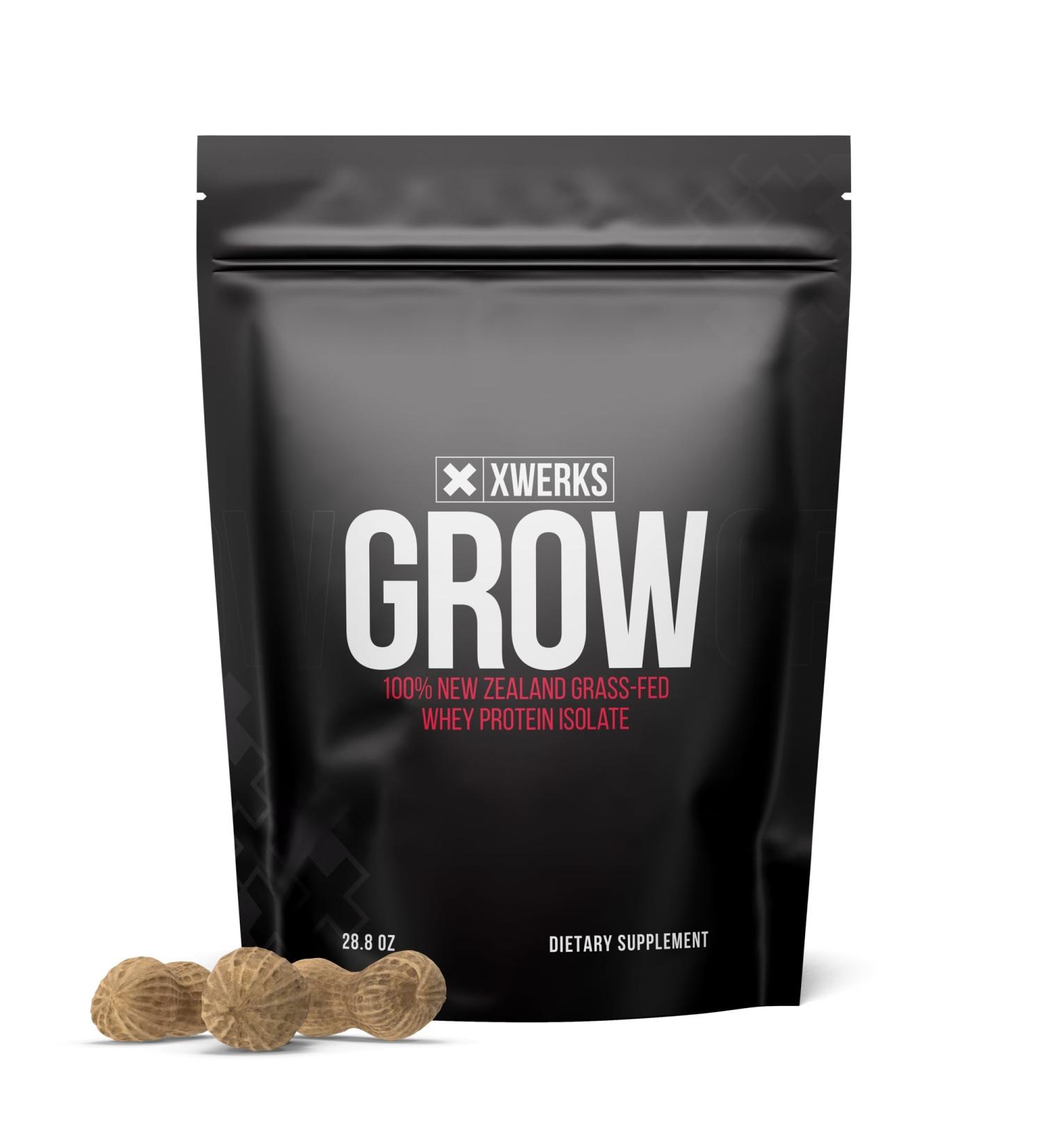 Xwerks Grow 100% New Zealand Grass-Fed Whey Protein - 23g Pure Isolate All-Natural Paleo & Keto-Friendly Gluten-Free (Peanut Butter Flavor) - 30 Servings - Buy Online on GoSupps.com