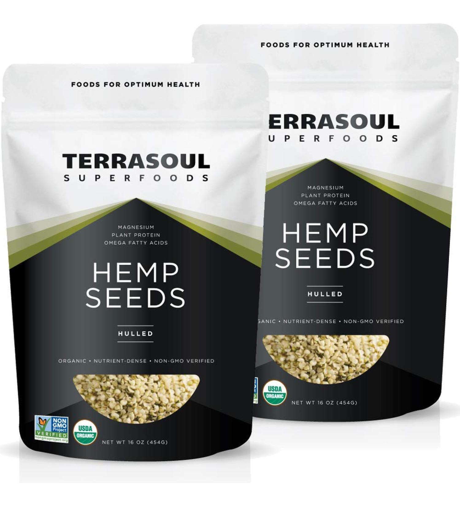 Terrasoul Superfoods Organic Hemp Seeds 2 Lbs (2 Pack) - Hulled  Fresh  Protein Rich  Omega Fats - Buy Online on GoSupps.com