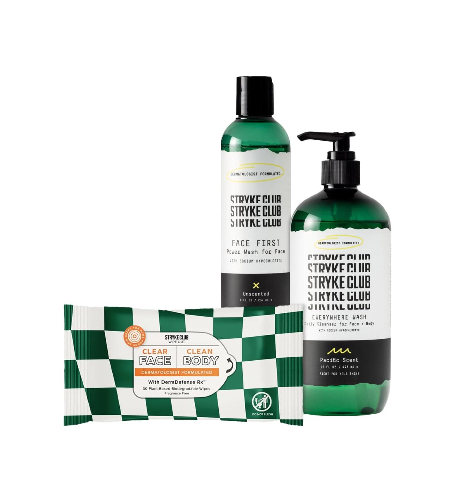 Shop 3-Step Acne Treatment Starter Kit | Face & Body Wash Moisturizer & Wipes for Teens | Dermatologist Formulated Clean Ingredients - Buy Online on GoSupps.com