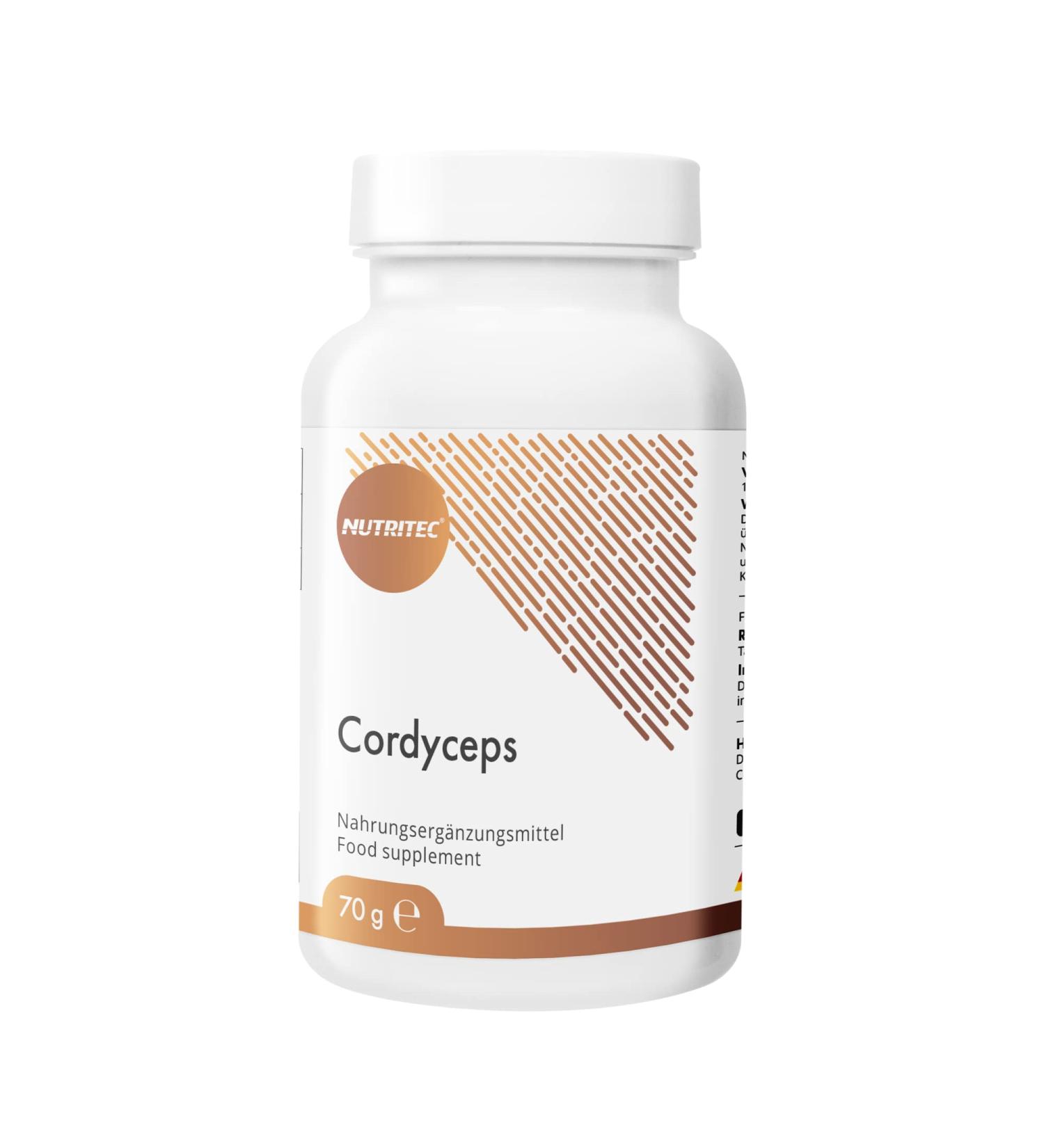 Nutritec Cordyceps Vital Mushroom 120 Capsules - High Dose Food Supplement with Acerola Extract | Boost Energy & Immunity - Buy Online on GoSupps.com