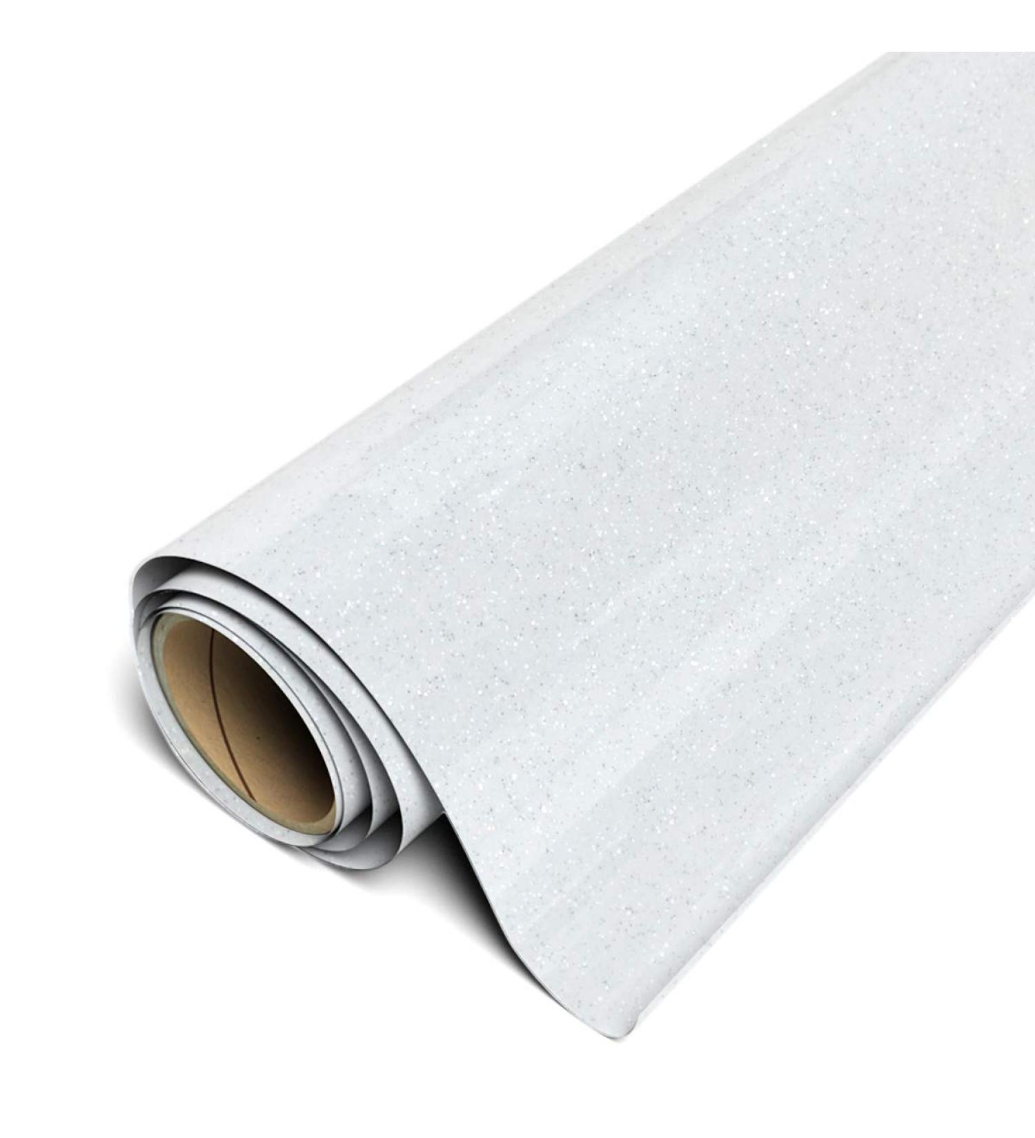 Siser Glitter HTV 11.8x5ft Roll - White Iron-On Heat Transfer Vinyl - Buy Online on GoSupps.com