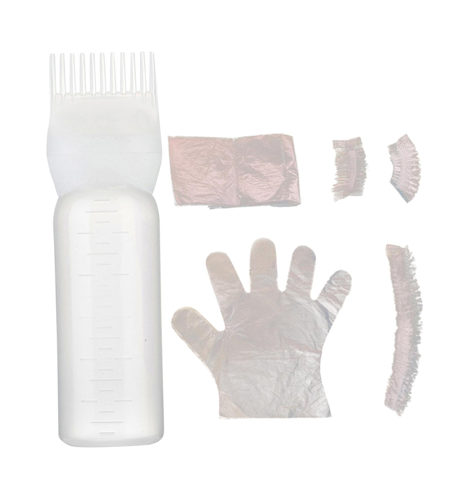 Hair Oil Applicator Bottle 160ml with Hair Dye Kit Root Comb Applicator Bottle with Clear Scale Hair Bleach Kit - Buy Online on GoSupps.com