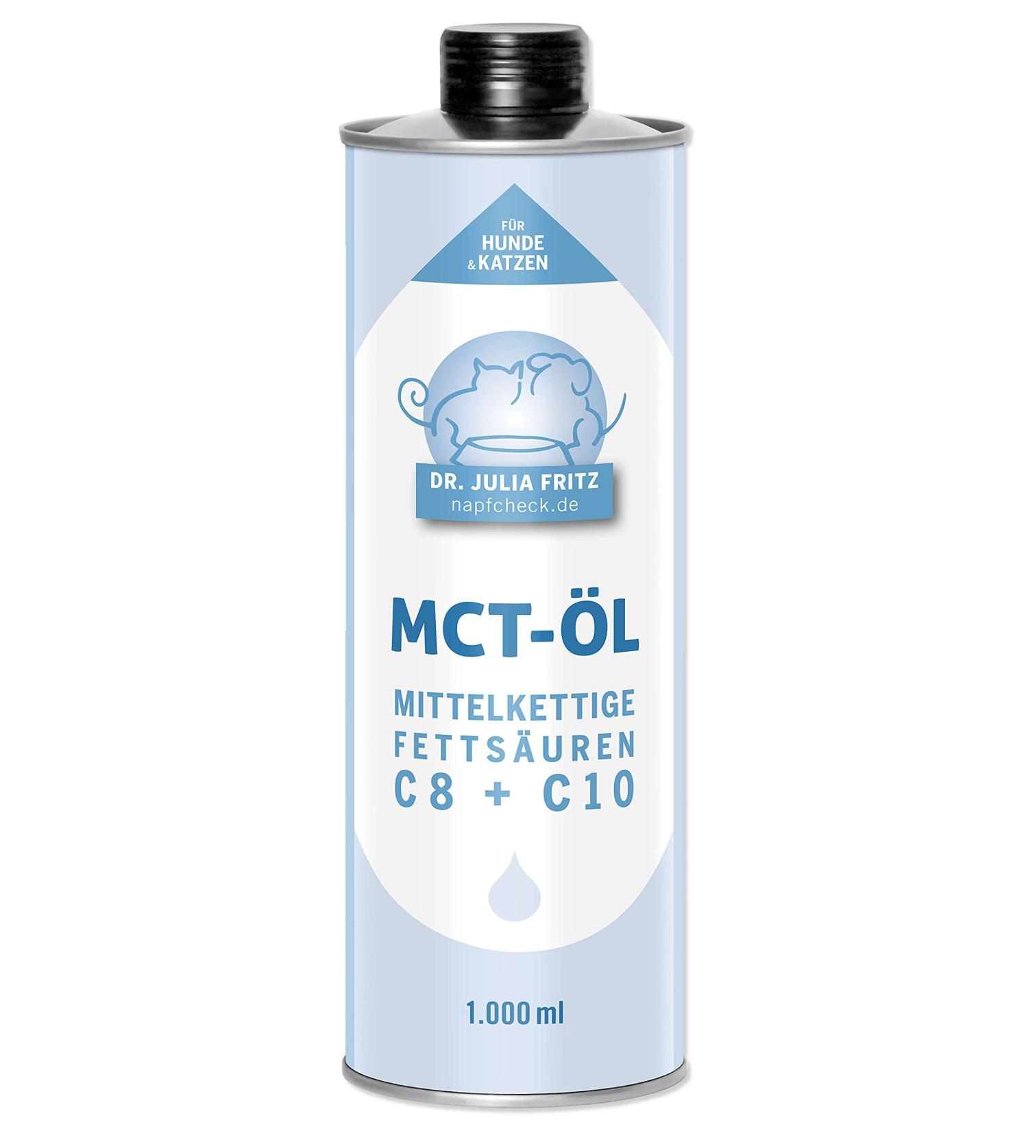 Napfcheck MCT Oil for Dogs & Cats - Medium Chain Fatty Acids C8 & C10 - 1000 ml - Premium Pet Supplement - Buy Online on GoSupps.com