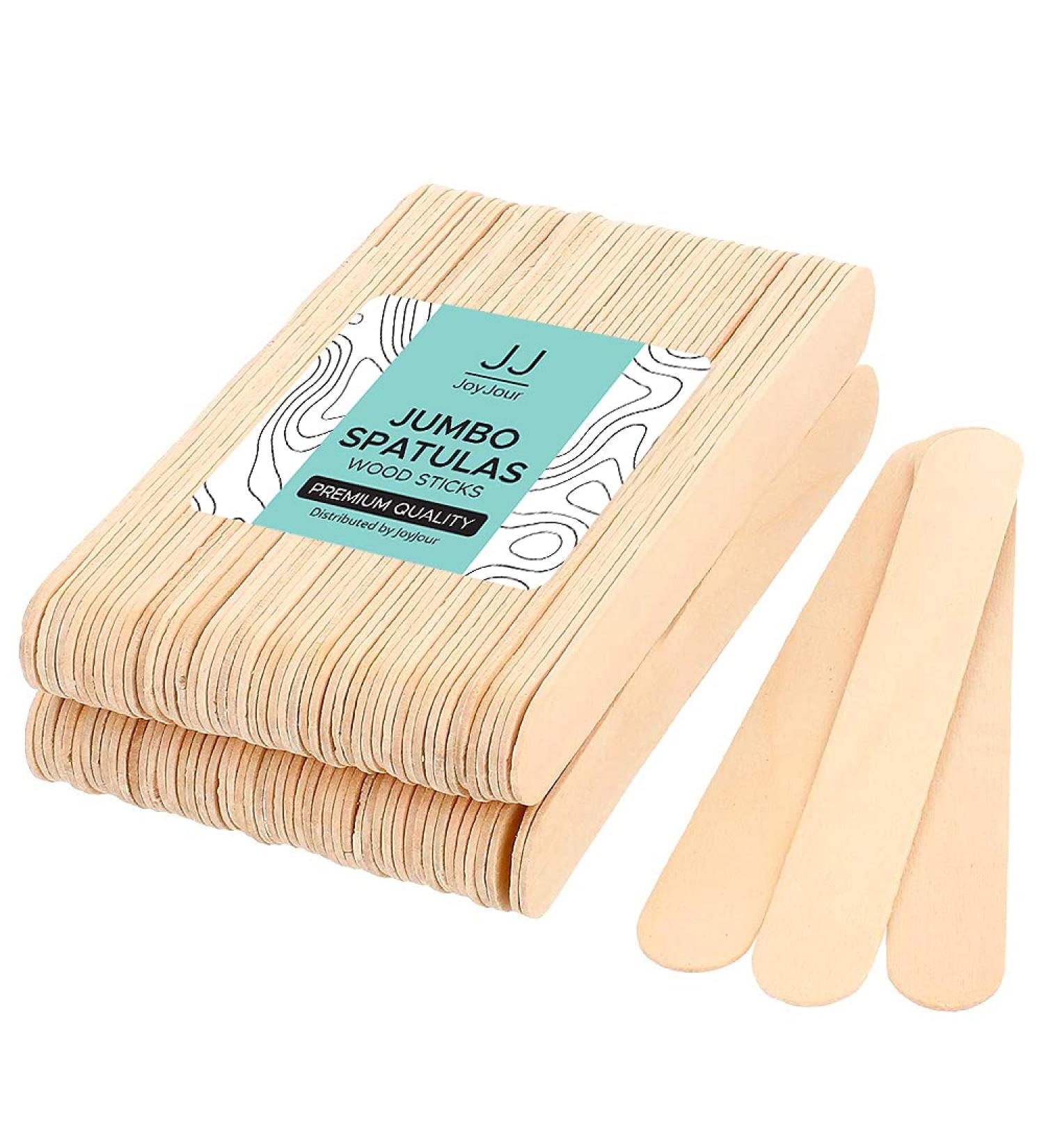 JoyJour Wood Large Spatulas Sticks for Waxing, Spatulas Applicators for Hair Removal Eyebrow and Body (Pack of 100)