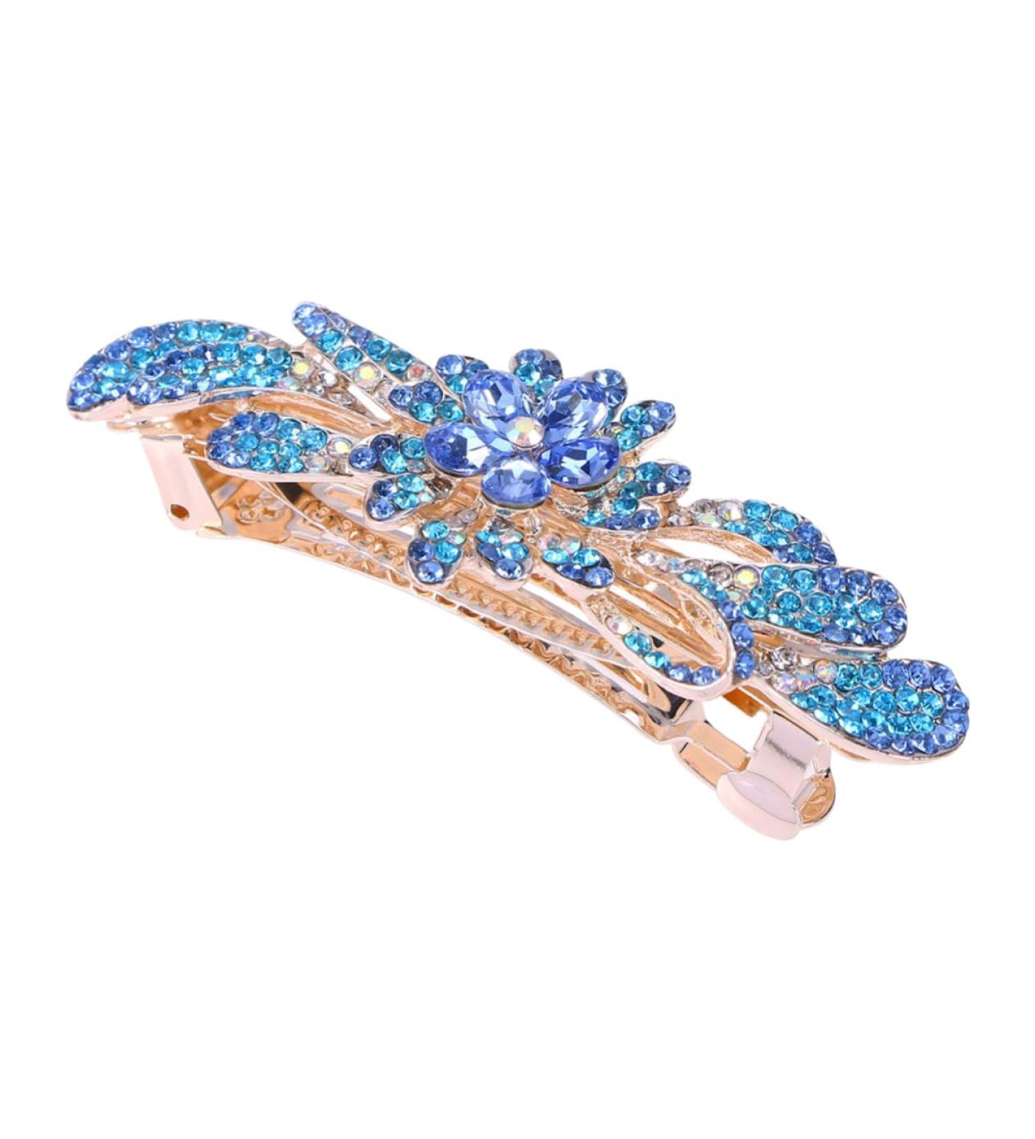 FRCOLOR Rhinestone Hair Clips 1pc Hair Barrettes Hair Clip Rhinestone Bobby Pins Hair Pin Rhinestone Hair Barrette Hair up Spring Clip Bride Spring Hair Clips - Buy Online on GoSupps.com