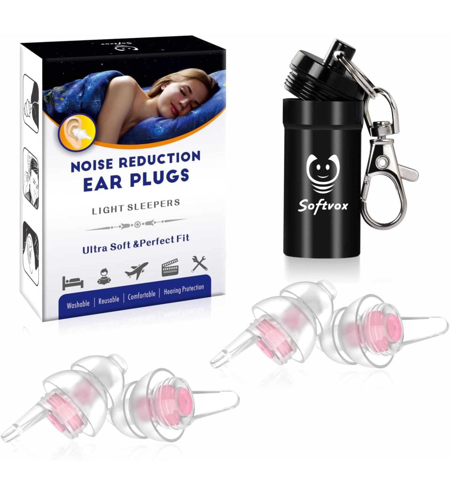 Small Ear Plugs for Sleeping - 2 Pairs Noise Reduction Earbuds for Adults & Kids - 31dB Hearing Protection for Snoring Travel Concerts - Light Pink - Buy Online on GoSupps.com