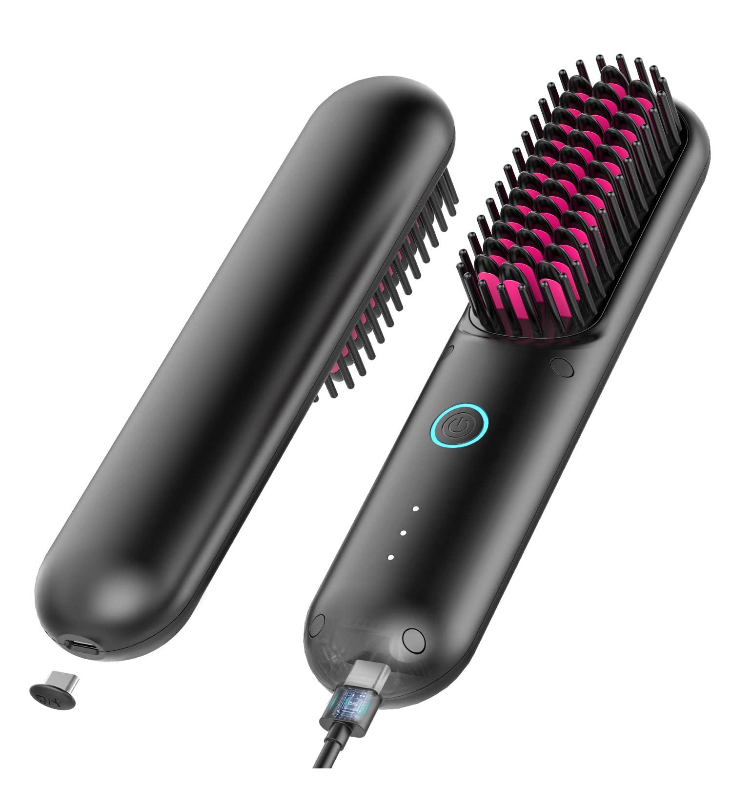 TYMO Cordless Hair Straightener Brush | Mini Portable Heated Comb for Travel | Ionic Hot Straightening | USB Rechargeable - Buy Online on GoSupps.com