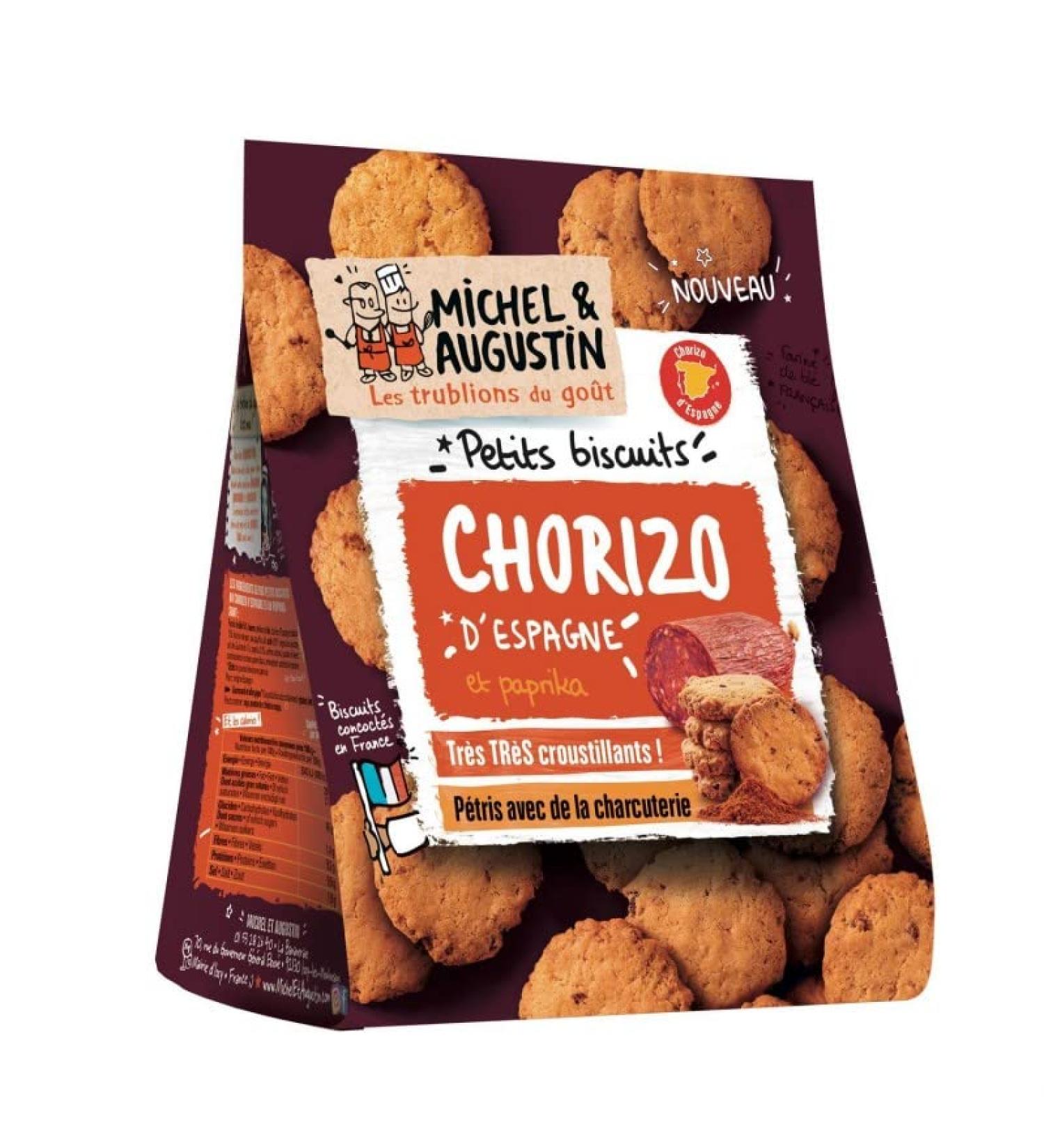 G n rique Michel et Augustin - Chorizo Charcuterie Biscuits 90g - Delicious gourmet appetizer - Savory grocery - Pack of 6