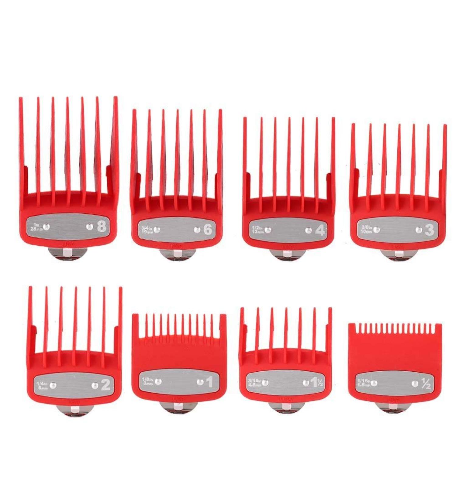 Limit Comb Set Hair Cutter Cutting Guides Set Gradient Carving Caliper Fine Cut Round Combs for Electric Hair Clipper (Red) - Buy Online on GoSupps.com