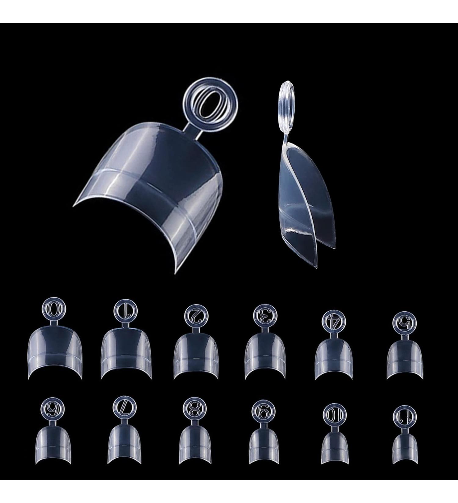 600 Pieces Oval Short Artificial Nails - 12 Sizes Acrylic Half Cover Fake Nail Tips | Transparent DIY Manicure for Women - Buy Online on GoSupps.com