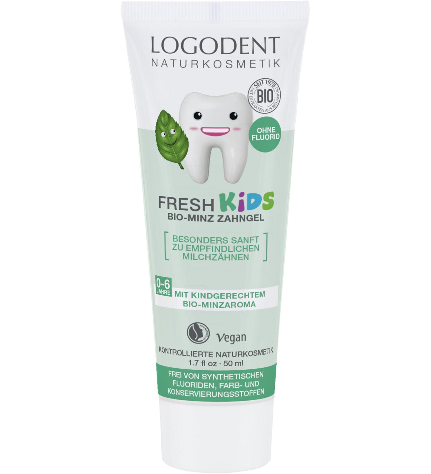 Buy LOGONA Fresh Kids Organic Mint Toothpaste - Vegan Pack of 3 (3 x 50 ml) | Natural Cosmetics for Kids - International Shipping - Buy Online on GoSupps.com