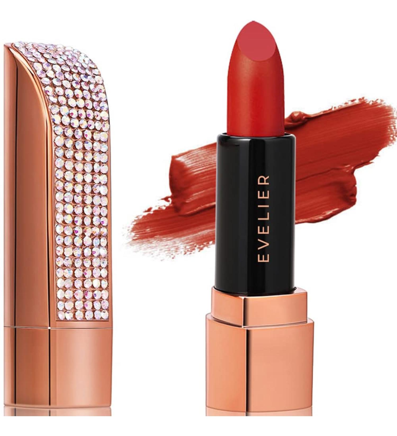 EVELIER Galaxy Lipstick - Matte Moisturizing Plush Lipstick for Intense Hydration and All Day Coverage in Glamour Red - Buy Online on GoSupps.com