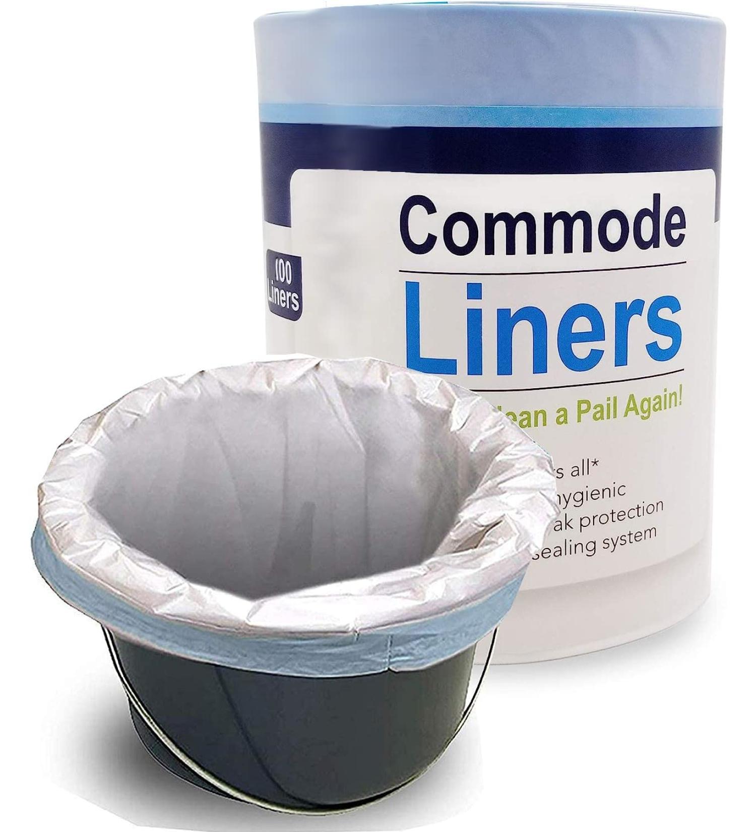 SaniCare Commode Liners - 100 Pack Disposable Liners - Odor Eliminating for Standard Bedside Commodes - Say Goodbye to Cleaning Pails - Buy Online on GoSupps.com