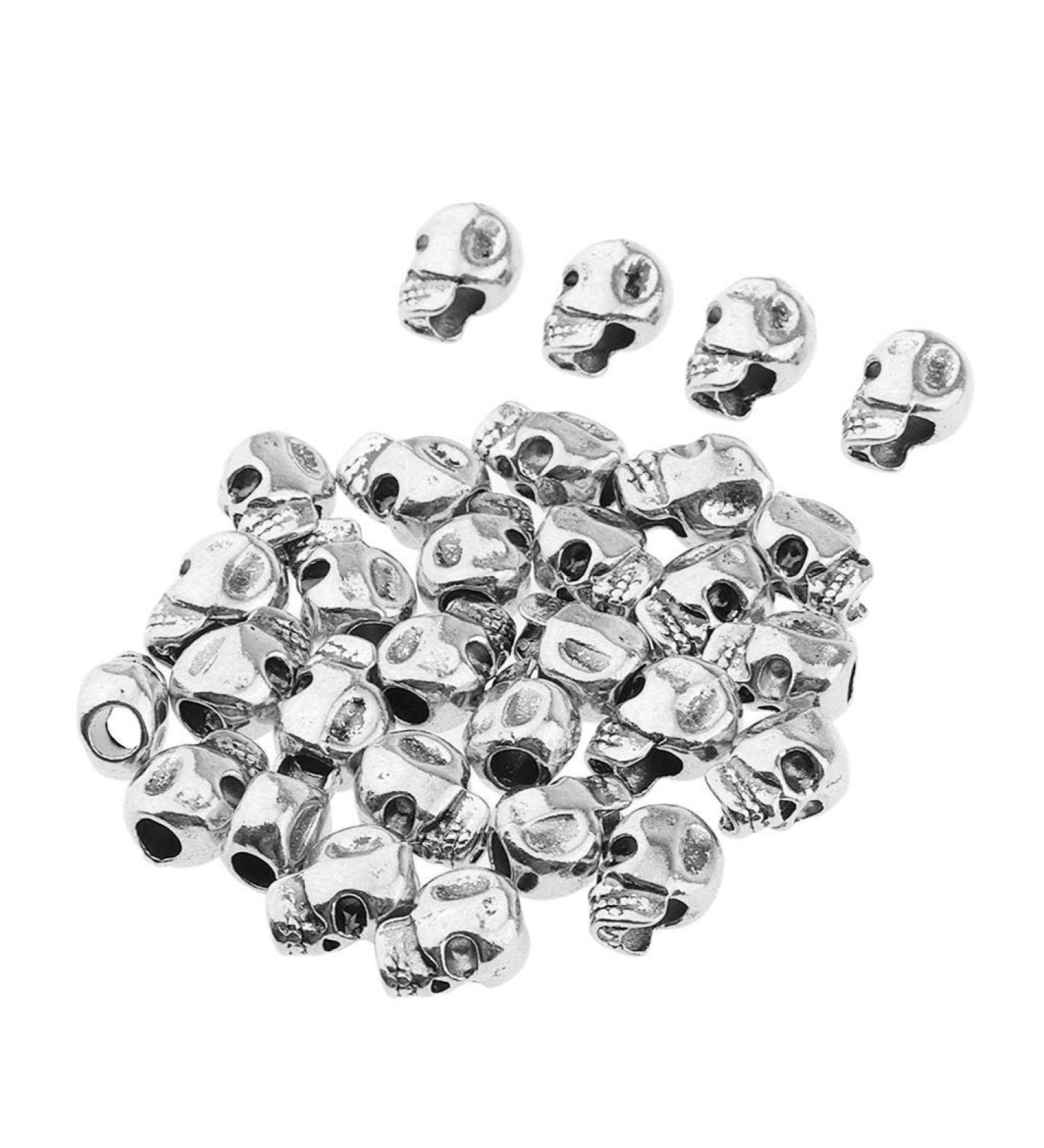 U-M 30pcs Cool Skull Vikings Beads Fashion Hair Decorations Cuffs Clips Accessories for Women Men Braiding Hair Bracelet Necklace DIY - Silver as shown - Buy Online on GoSupps.com