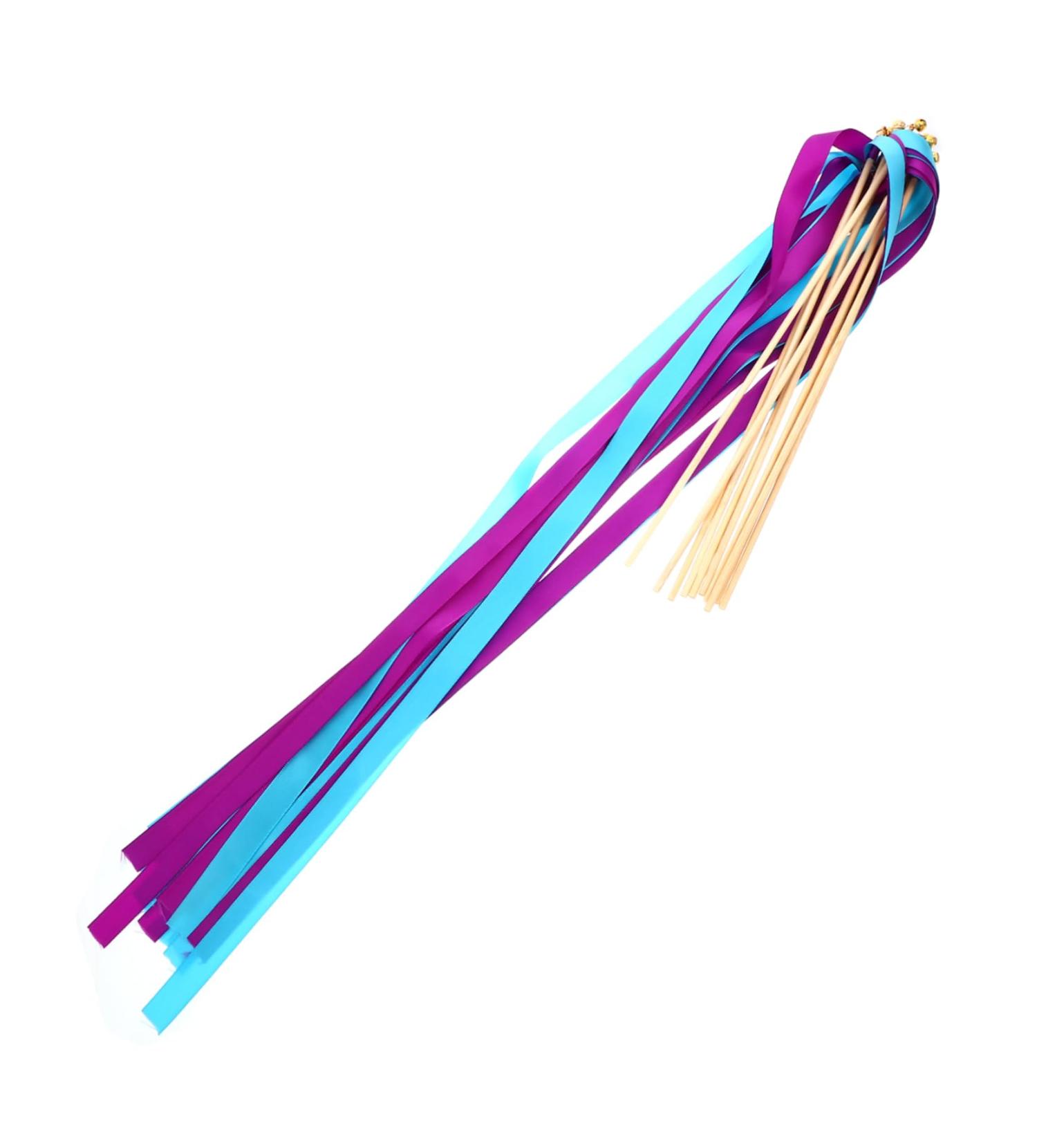 10pcs Cheering Ribbon Wand Party Streamers | Fairy Dance Ribbons for Weddings & Events - Blue 30.5x62cm - Buy Online on GoSupps.com