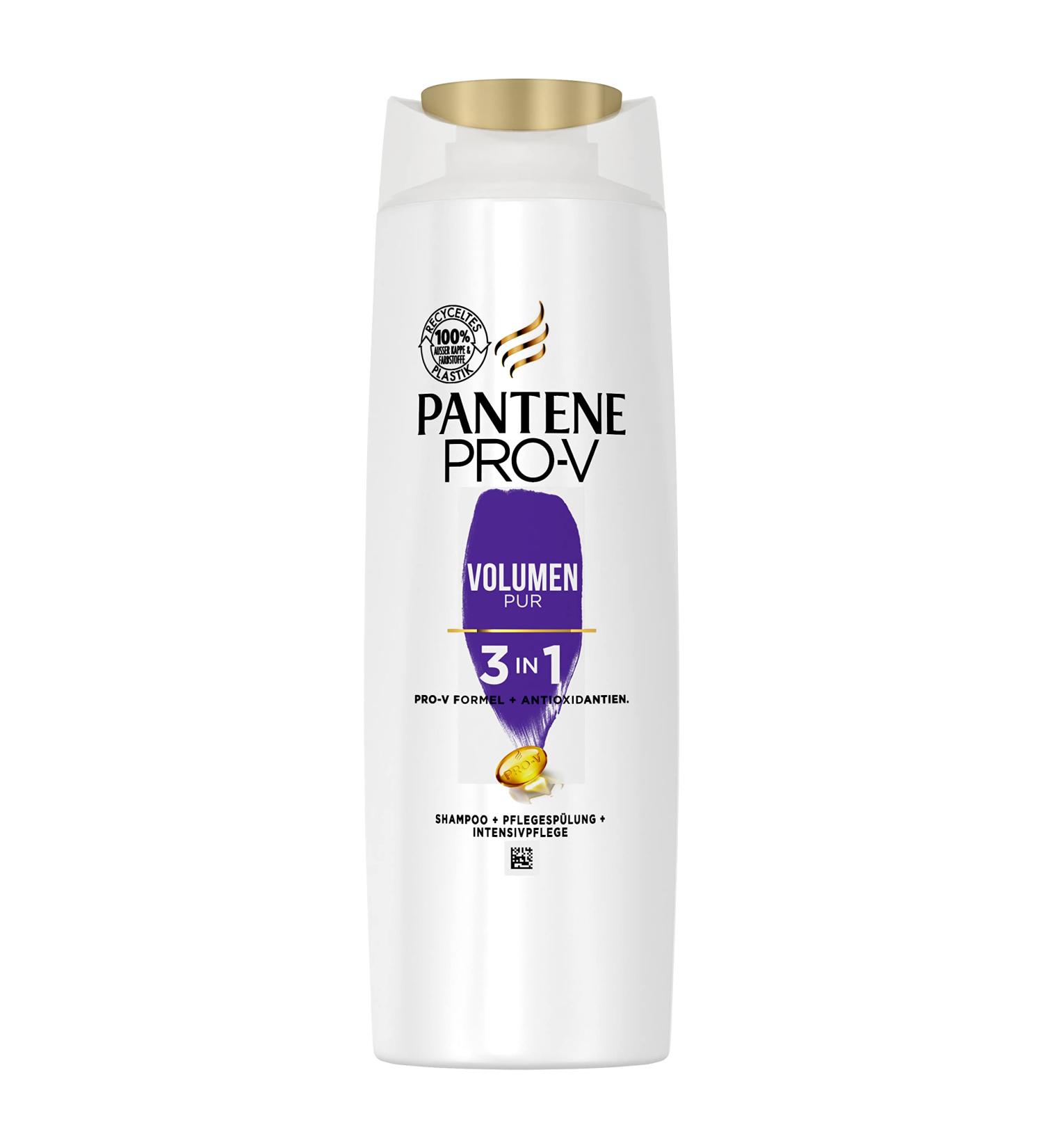 Pantene Pro-V Volume PUR 3-in-1 Shampoo + Care - Intensive Care for Fine Hair (250ml) - Antioxidants & PRO-V Formula - International Shipping Available - Buy Online on GoSupps.com