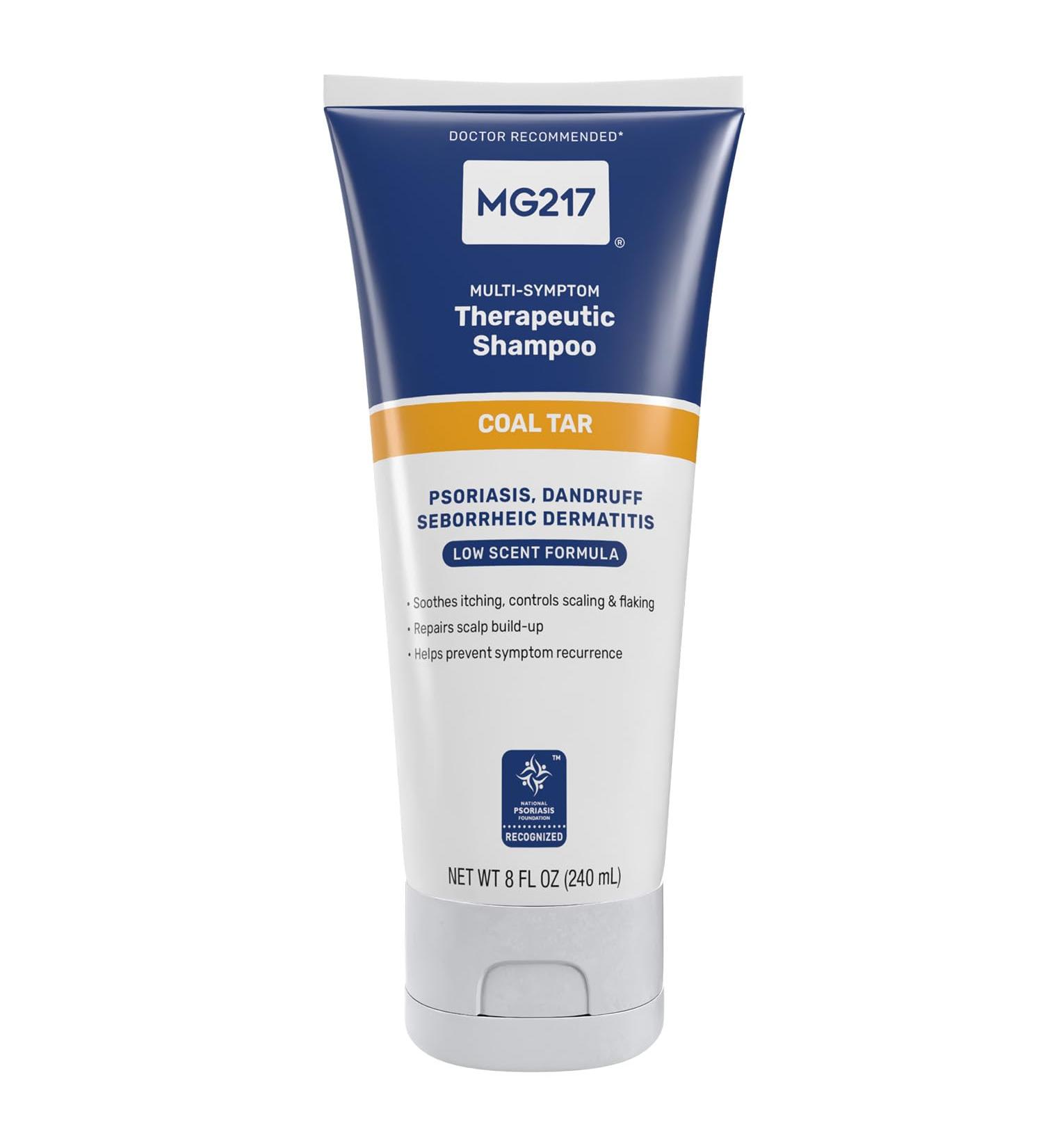 MG217 - Psoriasis Shampoo with Coal Tar Therapeutic Scalp Treatment Controls Itching Scaling Flaking Scale Buildup Psoriasis Scalp Treatment .5% Coal Tar Shampoo and Conditioner - 8floz - Buy Online on GoSupps.com