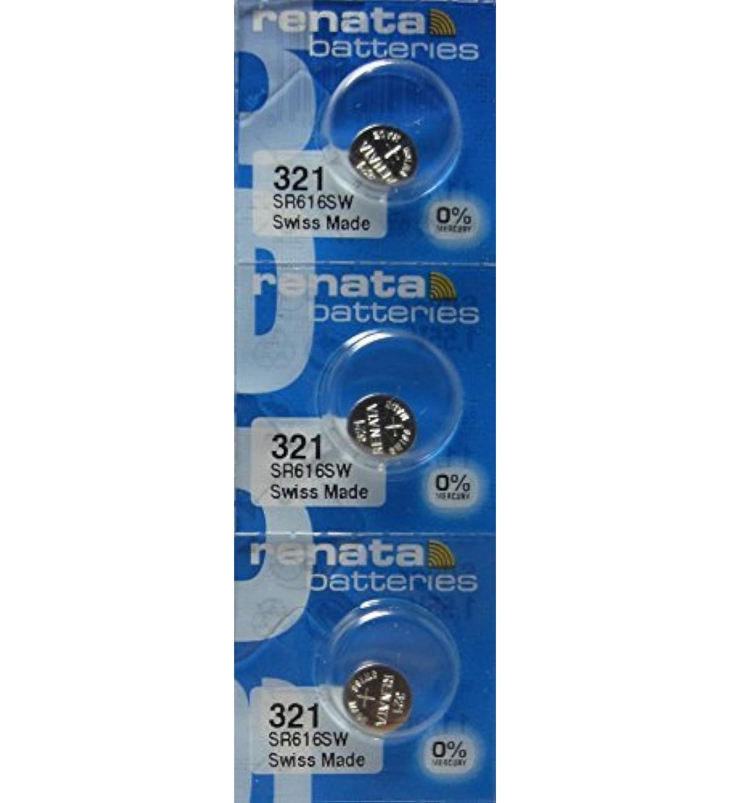 Renata Watch Battery 321 0%Hg Mercury Free X 3