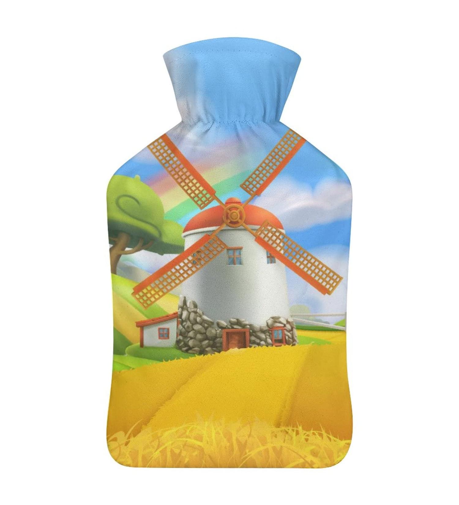 Buy Windmill Hot Water Bottle with Plush Cover - Hand Warmer for Adults & Children | 26.5x15.3cm - International Shipping - Buy Online on GoSupps.com
