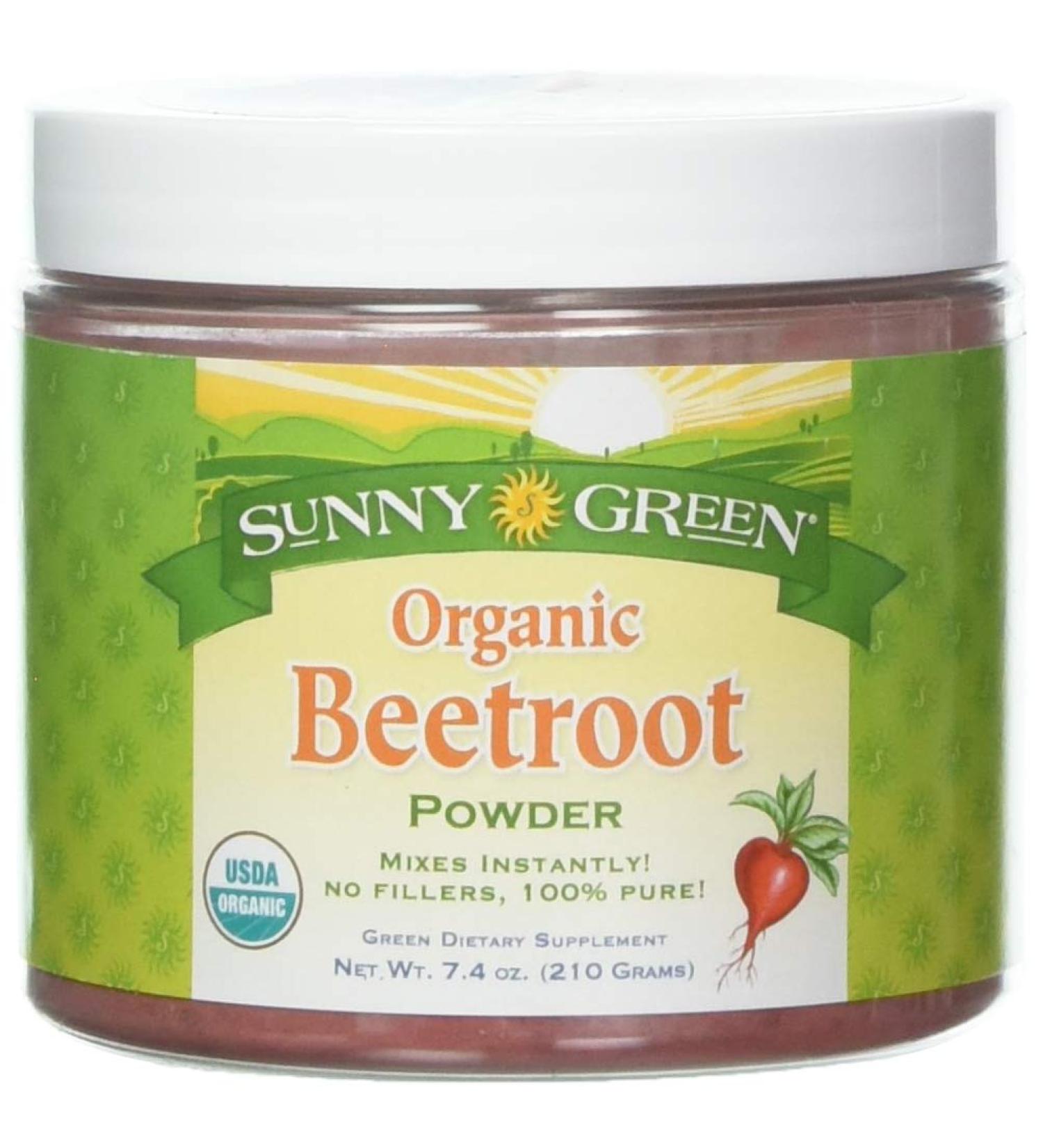 Sunny Green Organic Beetroot Powder 7.4 oz - Natural Superfood for Health & Wellness - Buy Online on GoSupps.com