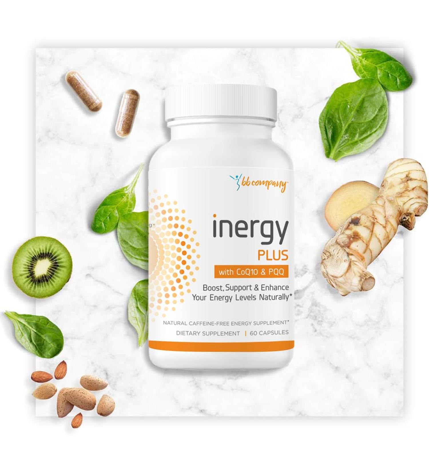 BB Company InergyPLUS | Energy Vitamins for Women | Natural Fatigue Support & Focus Supplements | B12 Folic Acid Rhodiola Cordyceps CoQ10 | 60 Ct Unflavored - Buy Online on GoSupps.com