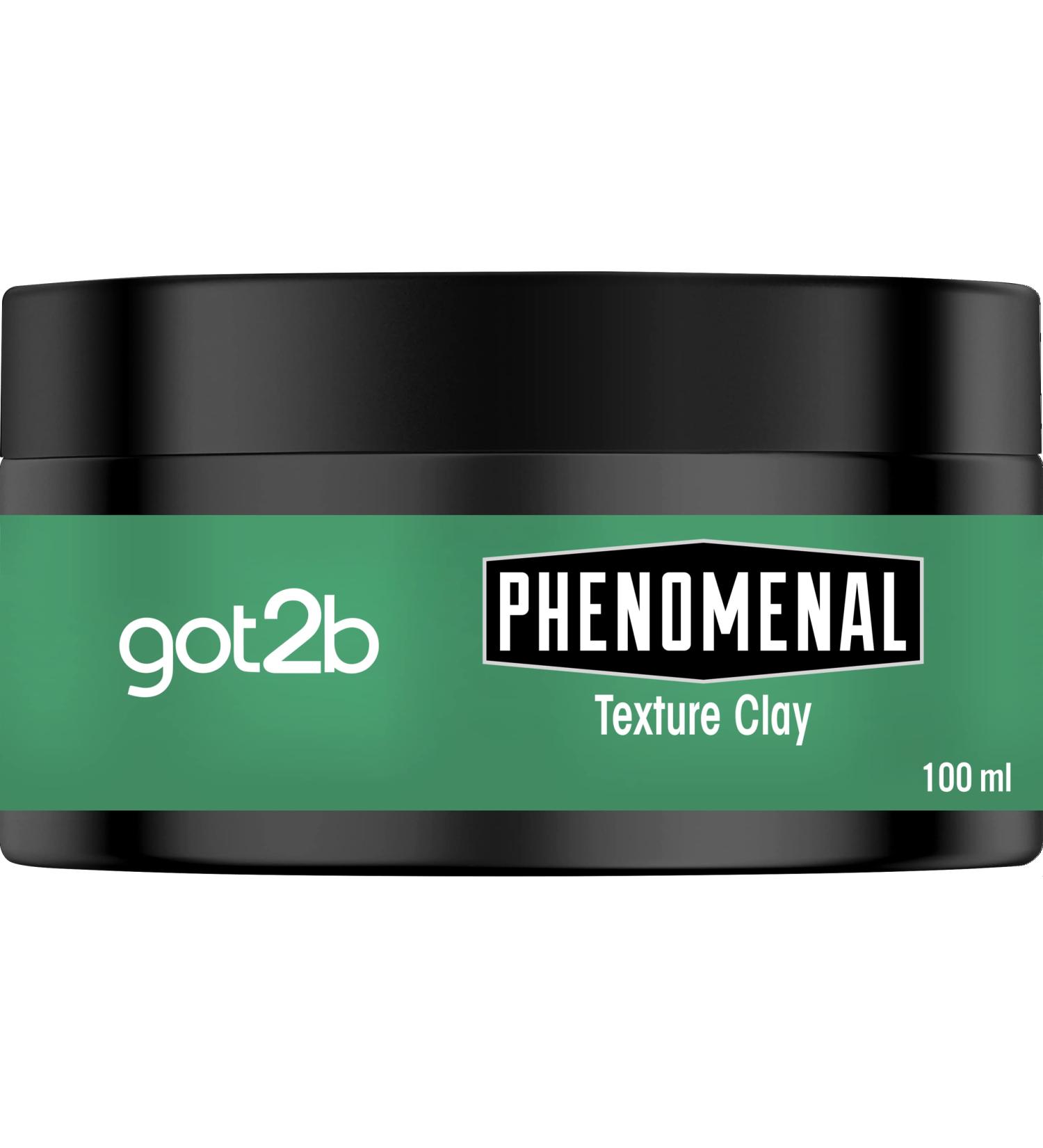 got2b phenomenal texture clay stop 5 (100 ml) hair wax for men gives a phenomenal matt barbershop style suitable for shorter hair vegan formula phenomenal clay