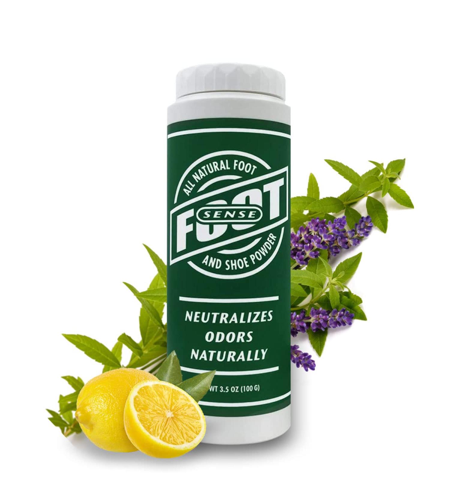 Foot Sense Natural Foot and Shoe Odor Eliminator - Talc-Free Deodorizer for Kids and Adults - Long-Lasting and Fast-Acting - 3.5 Oz - Made in USA - Buy Online on GoSupps.com